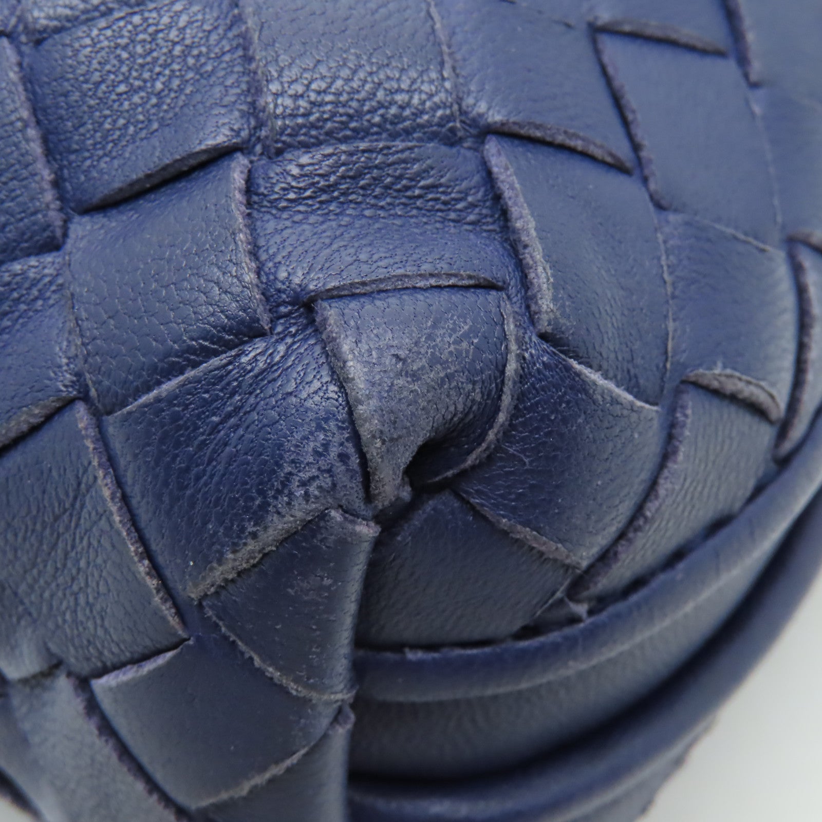 BOTTEGA VENETA 織紋皮革Shoulder Bag銀扣肩背袋藍色