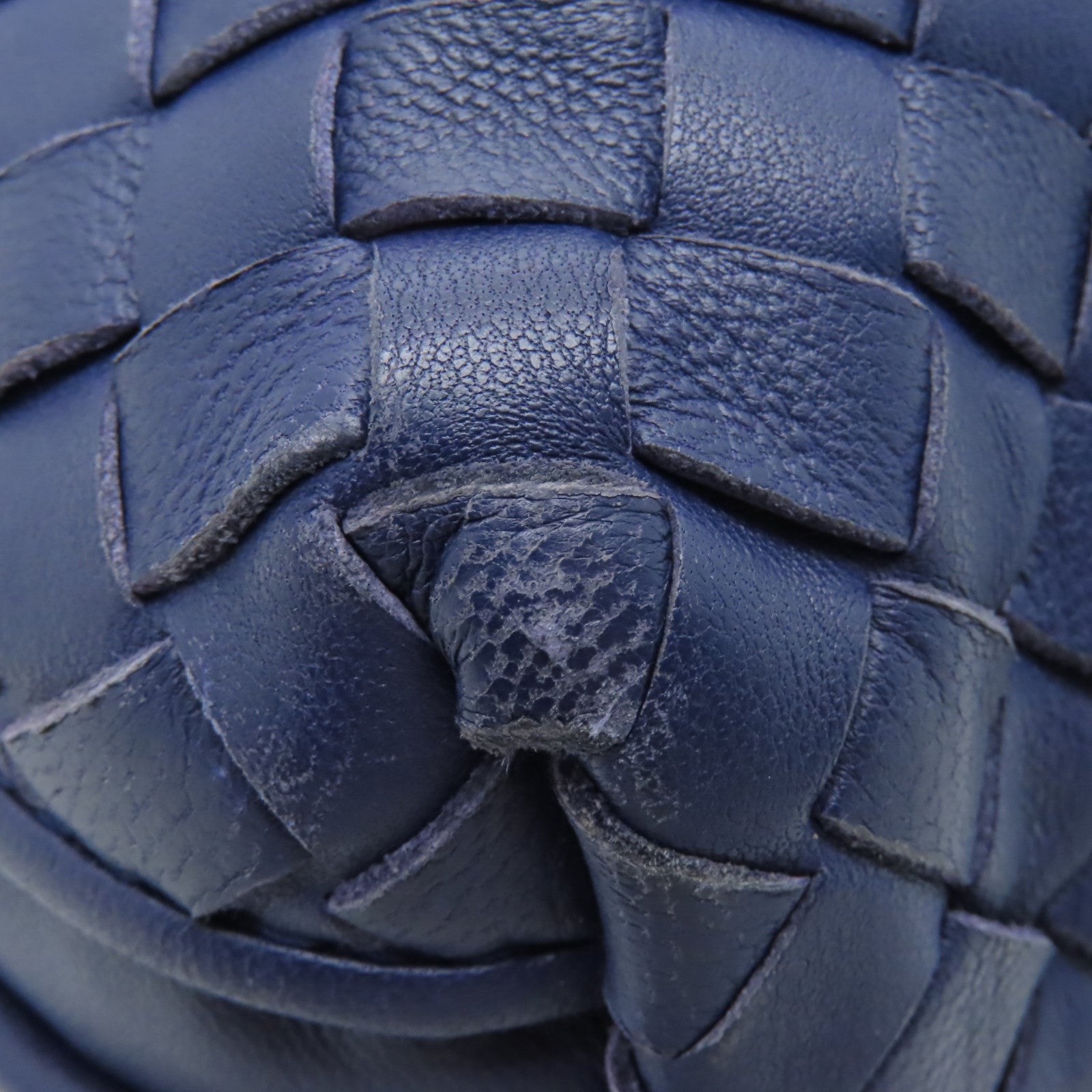 BOTTEGA VENETA 織紋皮革Shoulder Bag銀扣肩背袋藍色