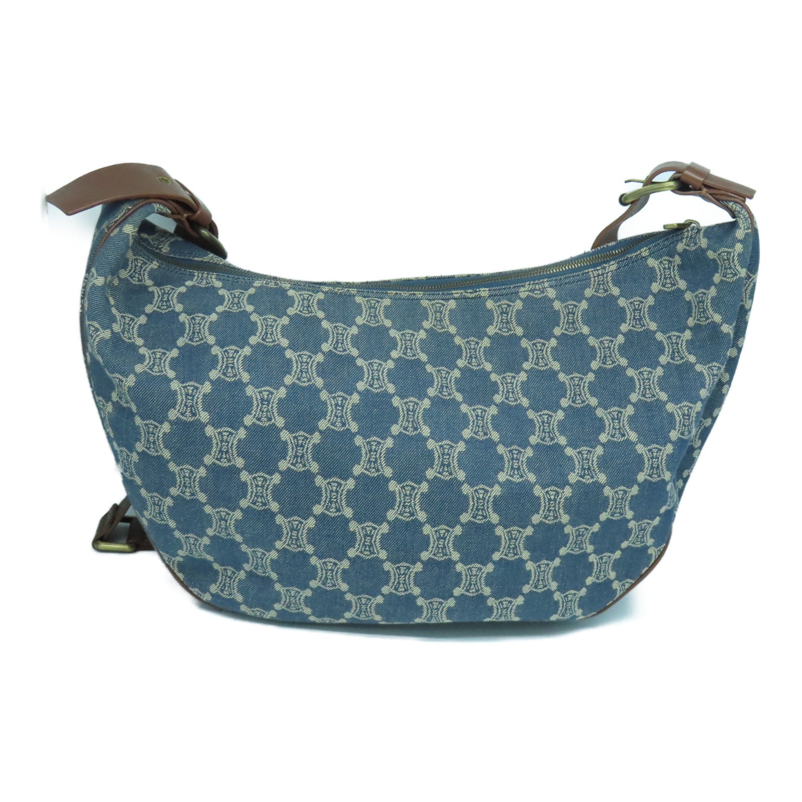 CELINE 帆布Shoulder Bag金扣肩背袋藍色