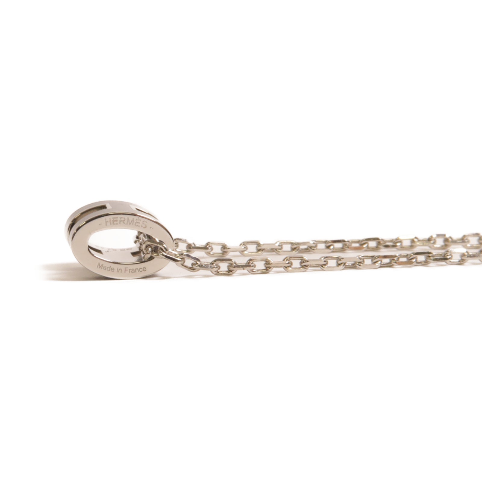 HERMES 金屬Mini Pop H Necklace項鏈黑色/銀色