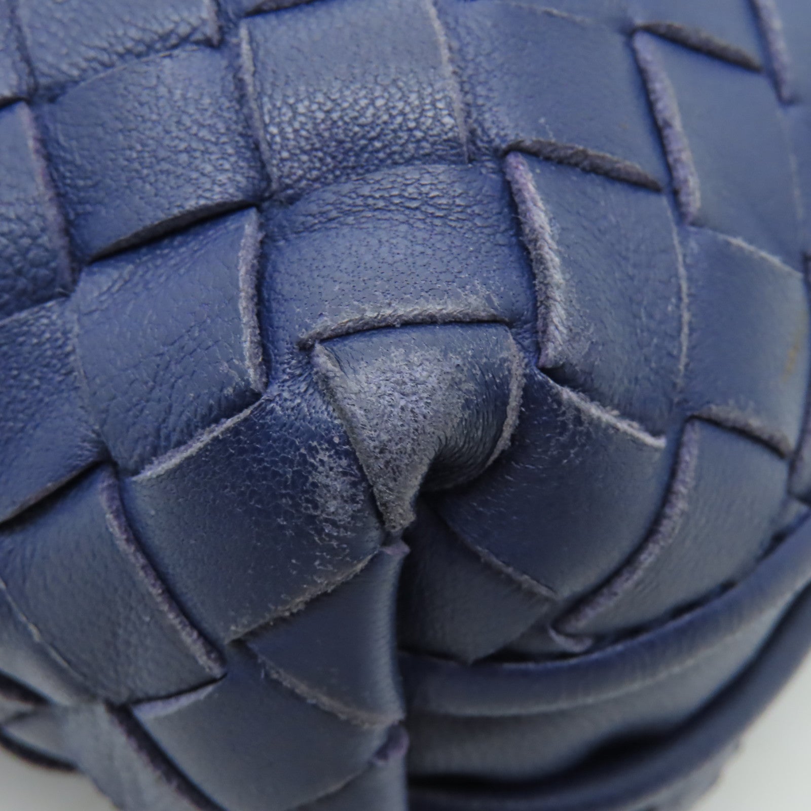 BOTTEGA VENETA 織紋皮革Shoulder Bag銀扣肩背袋藍色
