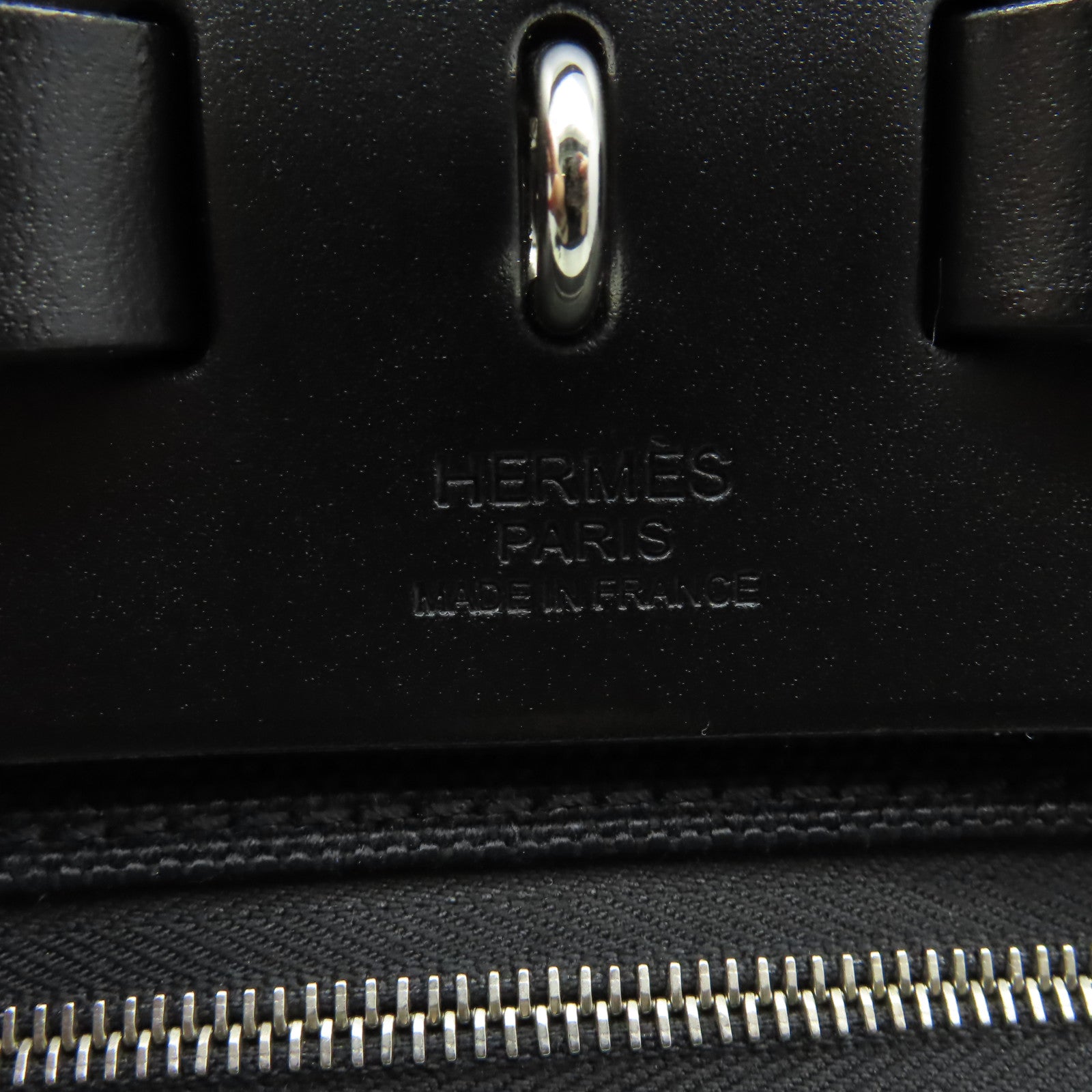 HERMES 帆布Herbag PM 2Way Shoulder Bag銀扣手挽肩背兩用袋黑色