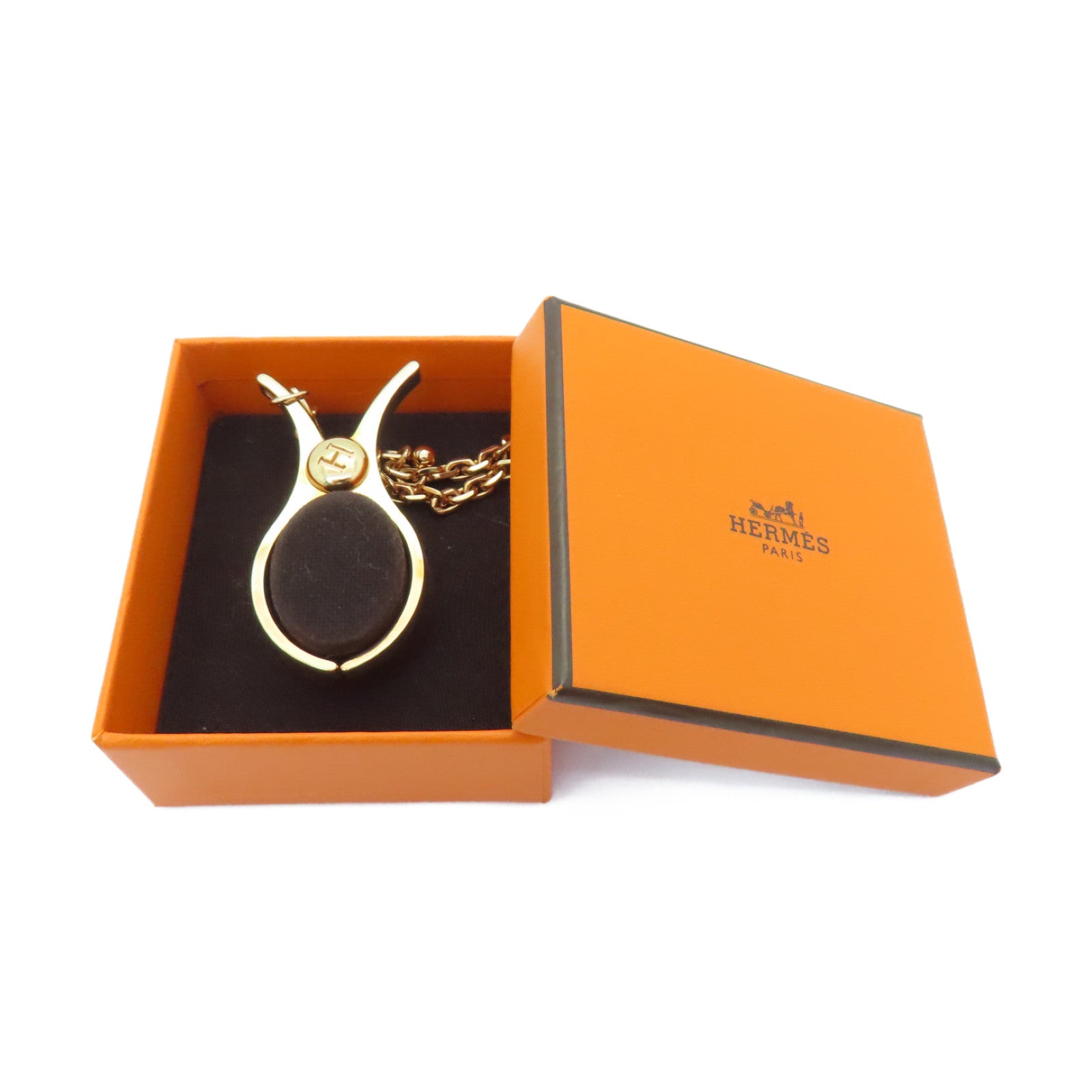 HERMES Metal Filon Glore Clip Gold