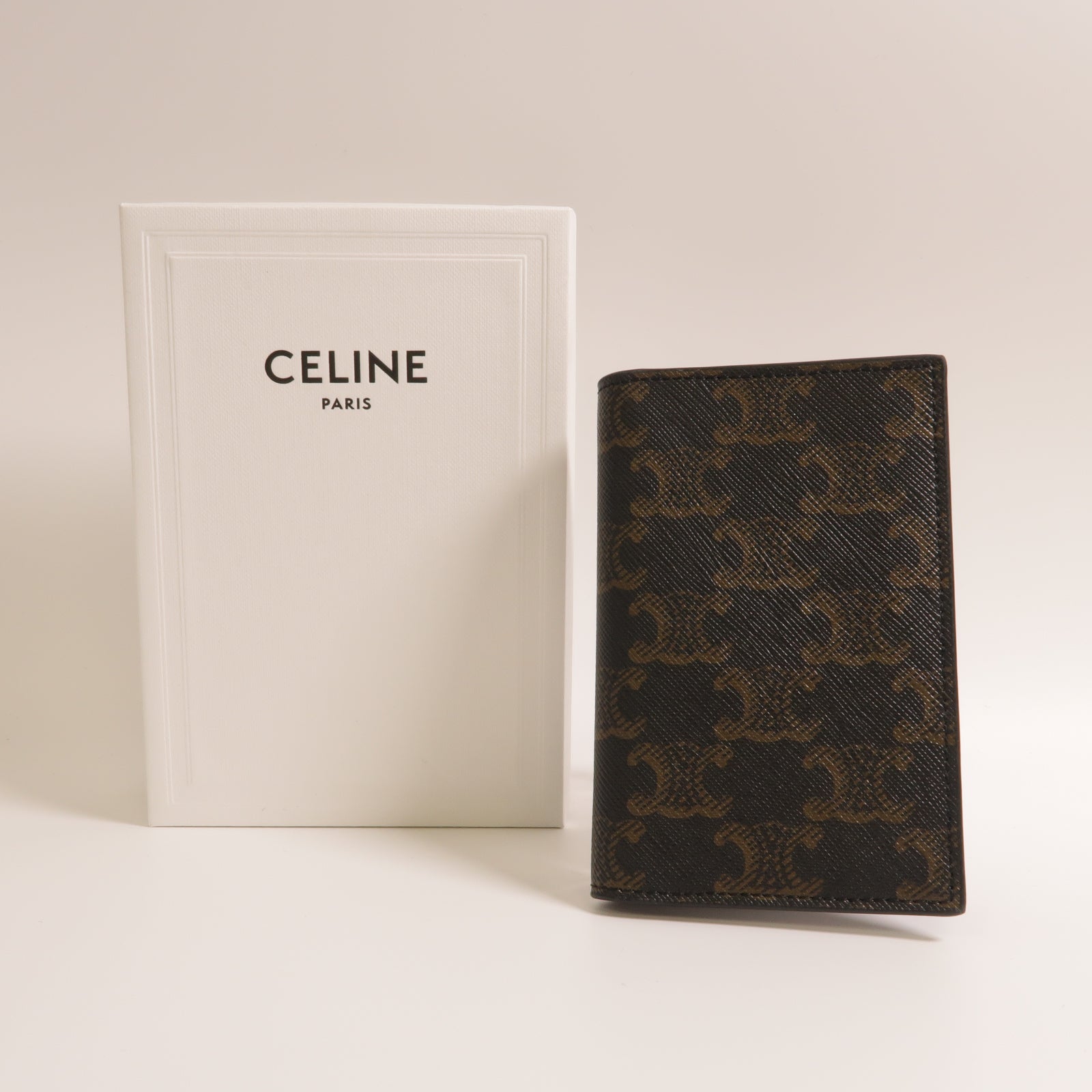 CELINE 塗層帆布Vertical Card Case卡片套啡色