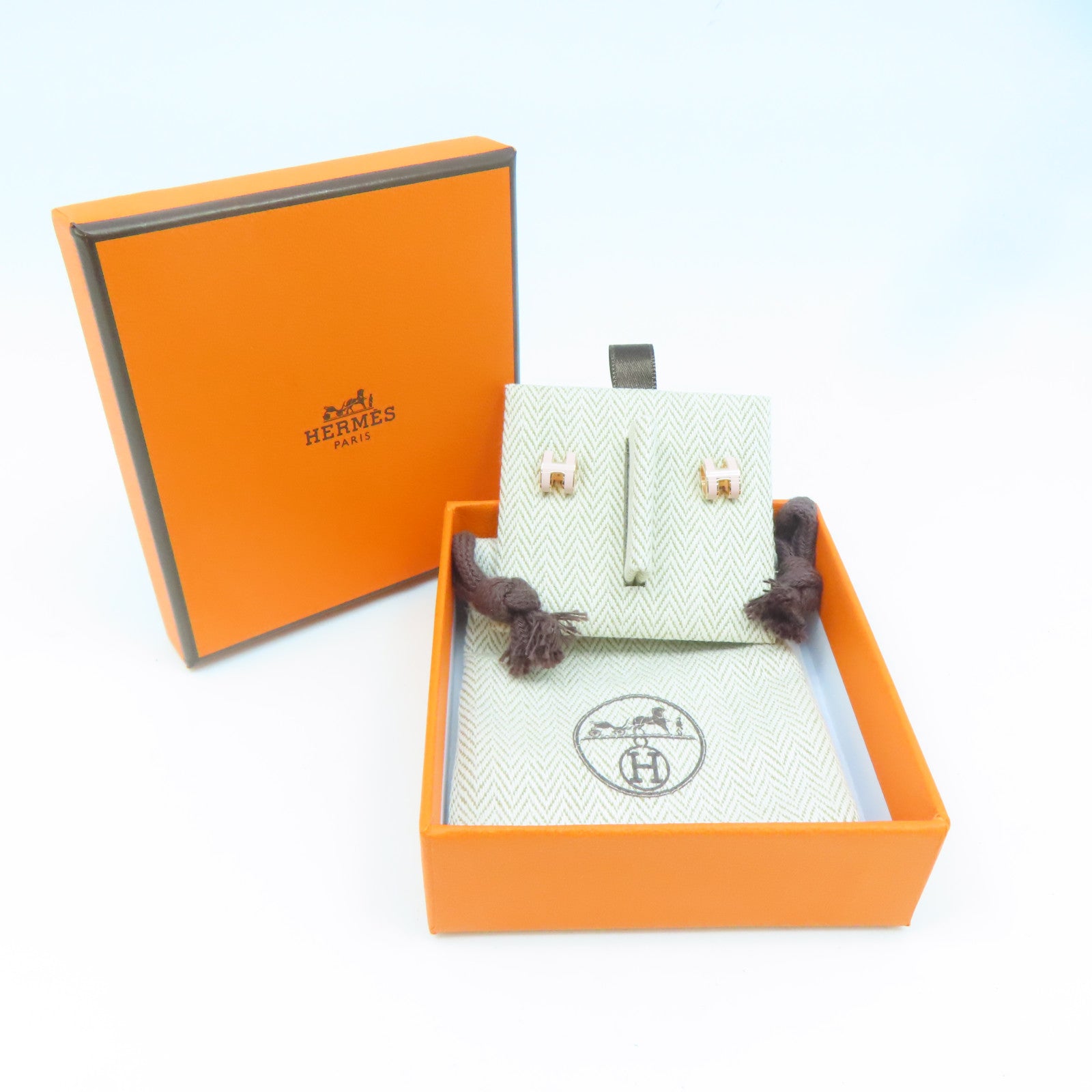 HERMES 金屬Earrings耳環粉紅色/金色