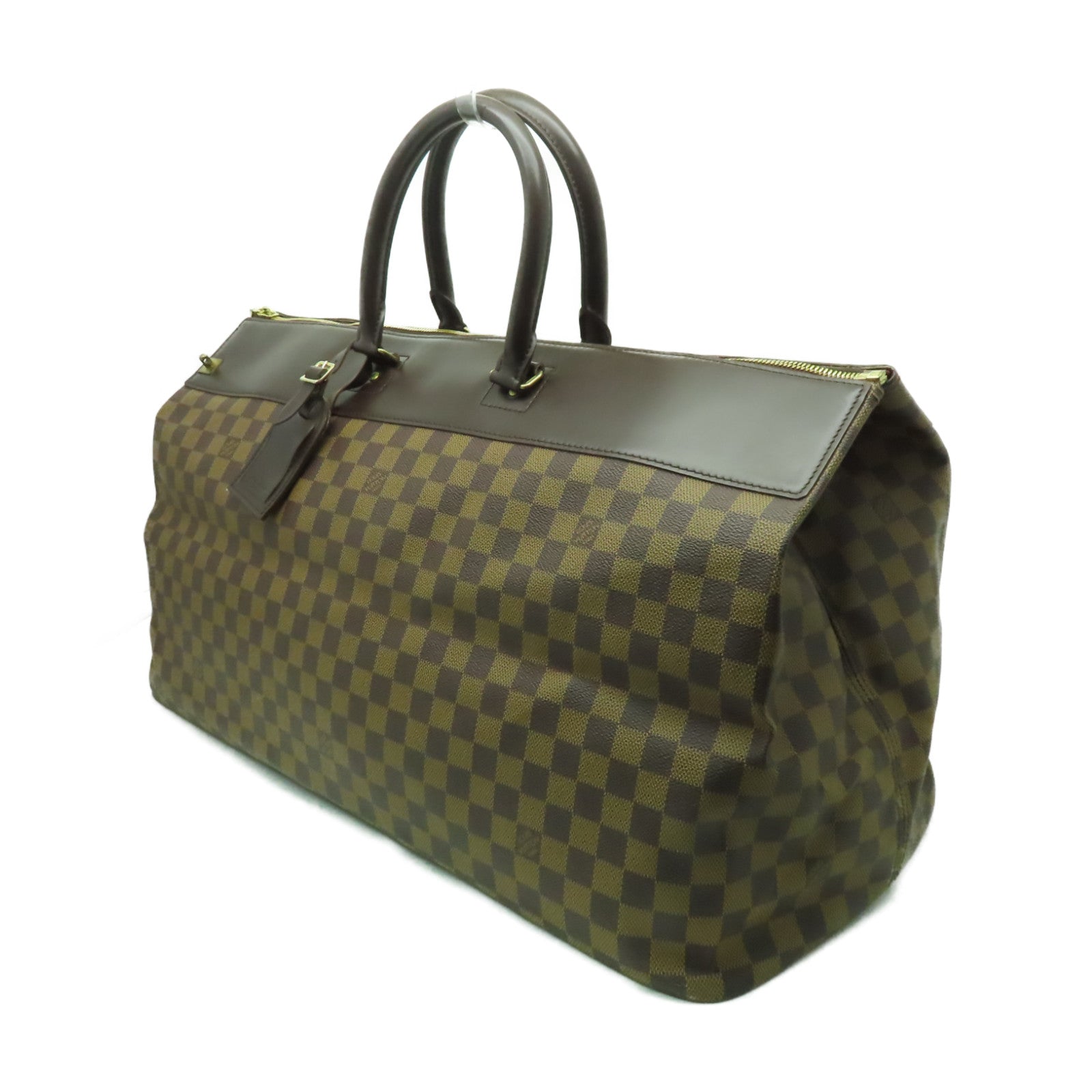 LOUIS VUITTON 【激減優惠】Damier Greenwich GM金扣波士頓包棕色