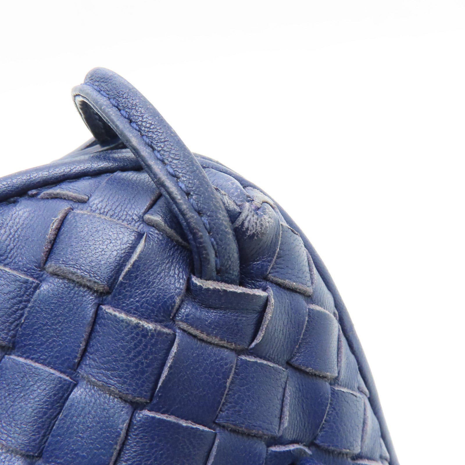 BOTTEGA VENETA 織紋皮革Shoulder Bag銀扣肩背袋藍色
