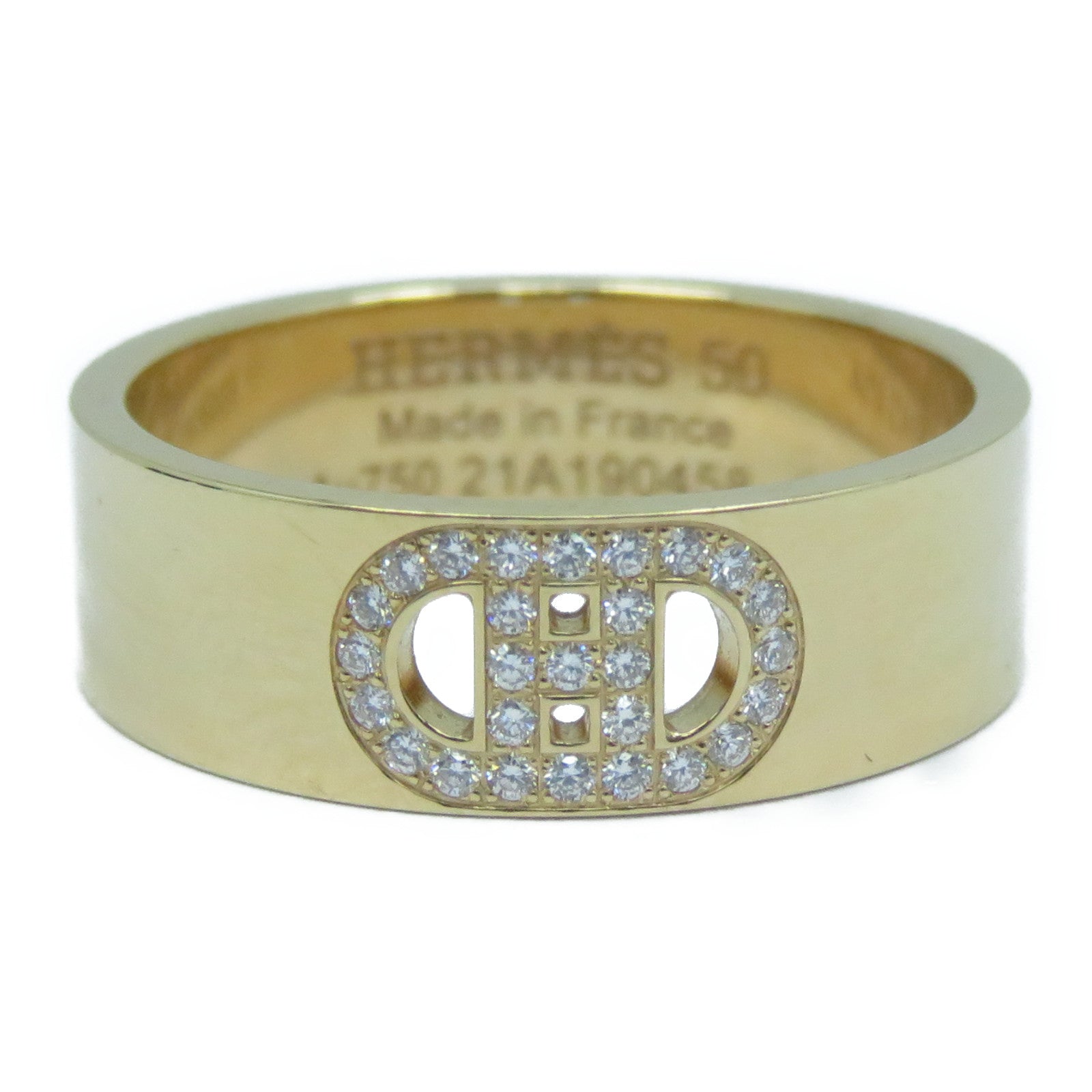 HERMES 18K玫瑰金Diamond Ring鑽石戒指US#5.25