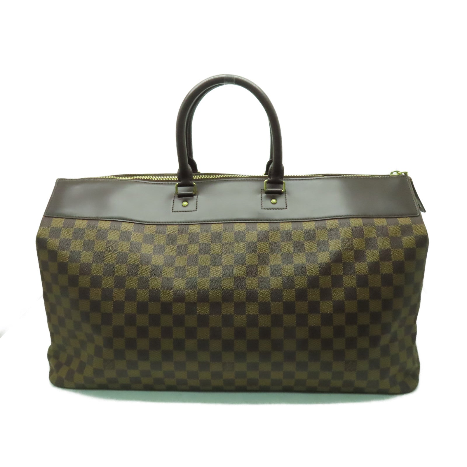 LOUIS VUITTON 【激減優惠】Damier Greenwich GM金扣波士頓包棕色