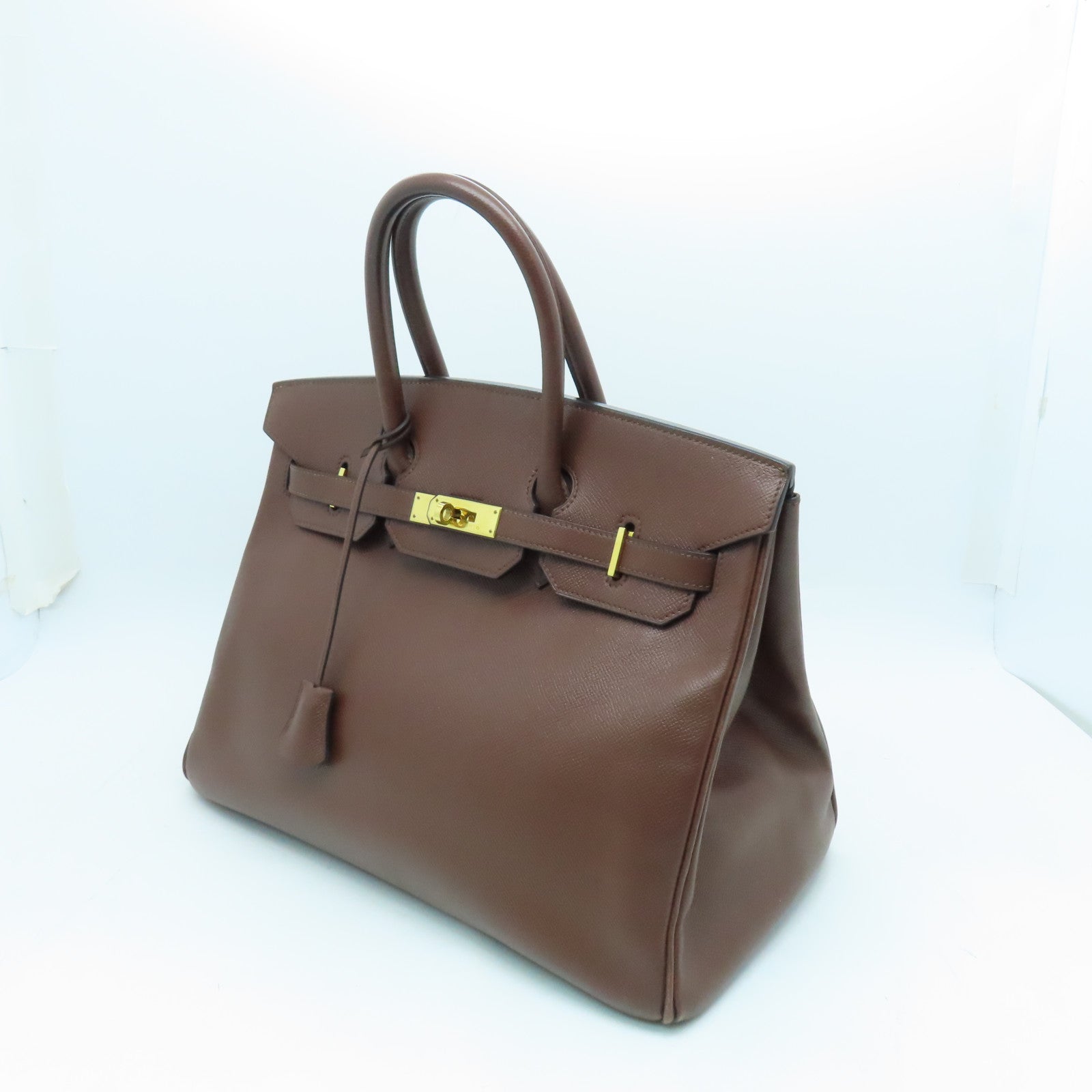 HERMES VGC皮革Birkin 35金扣手挽袋啡色