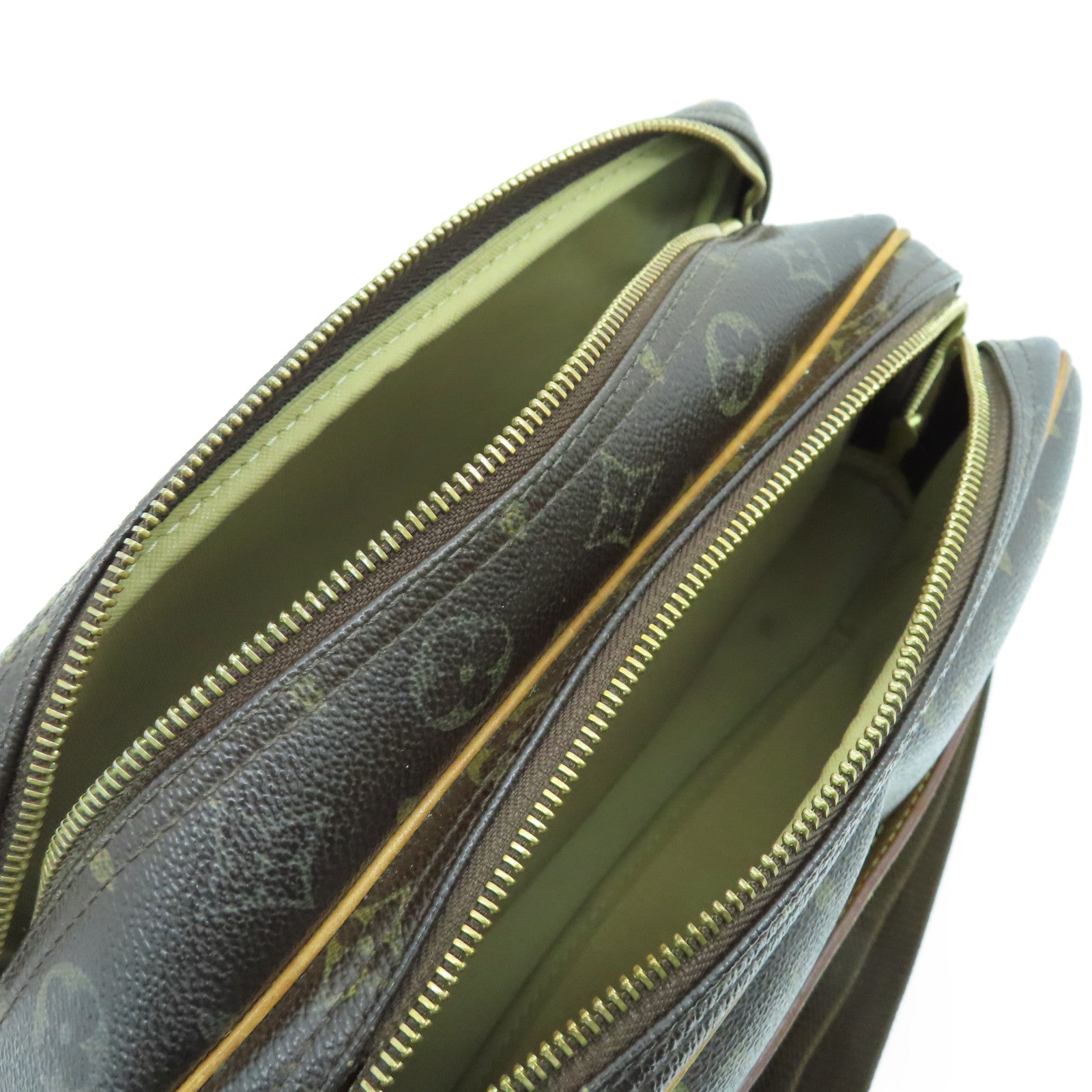 LOUIS VUITTON Monogram Reporter PM金扣肩背袋啡色