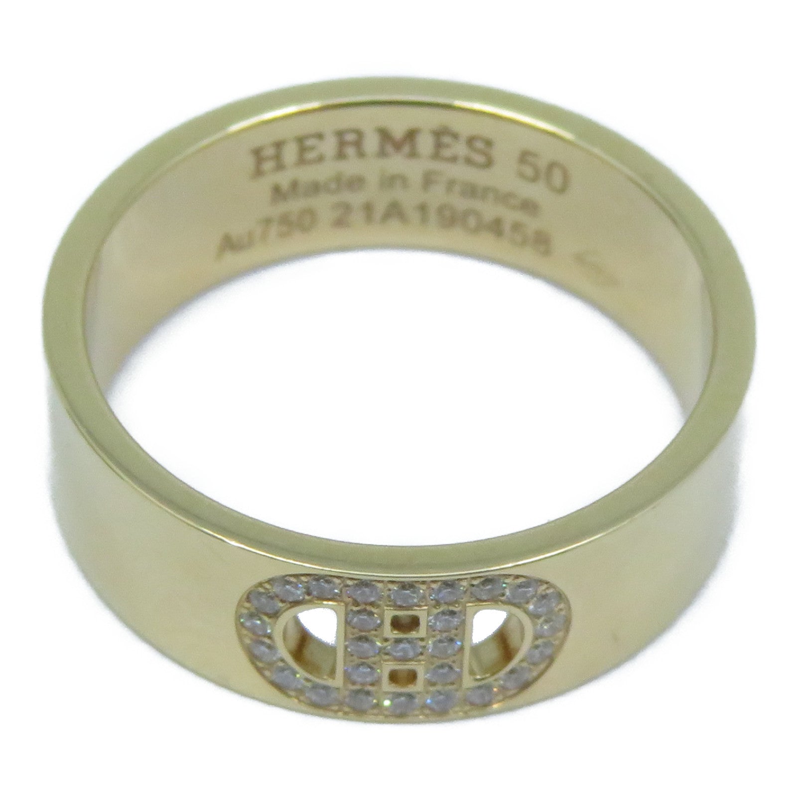 HERMES 18K玫瑰金Diamond Ring鑽石戒指US#5.25