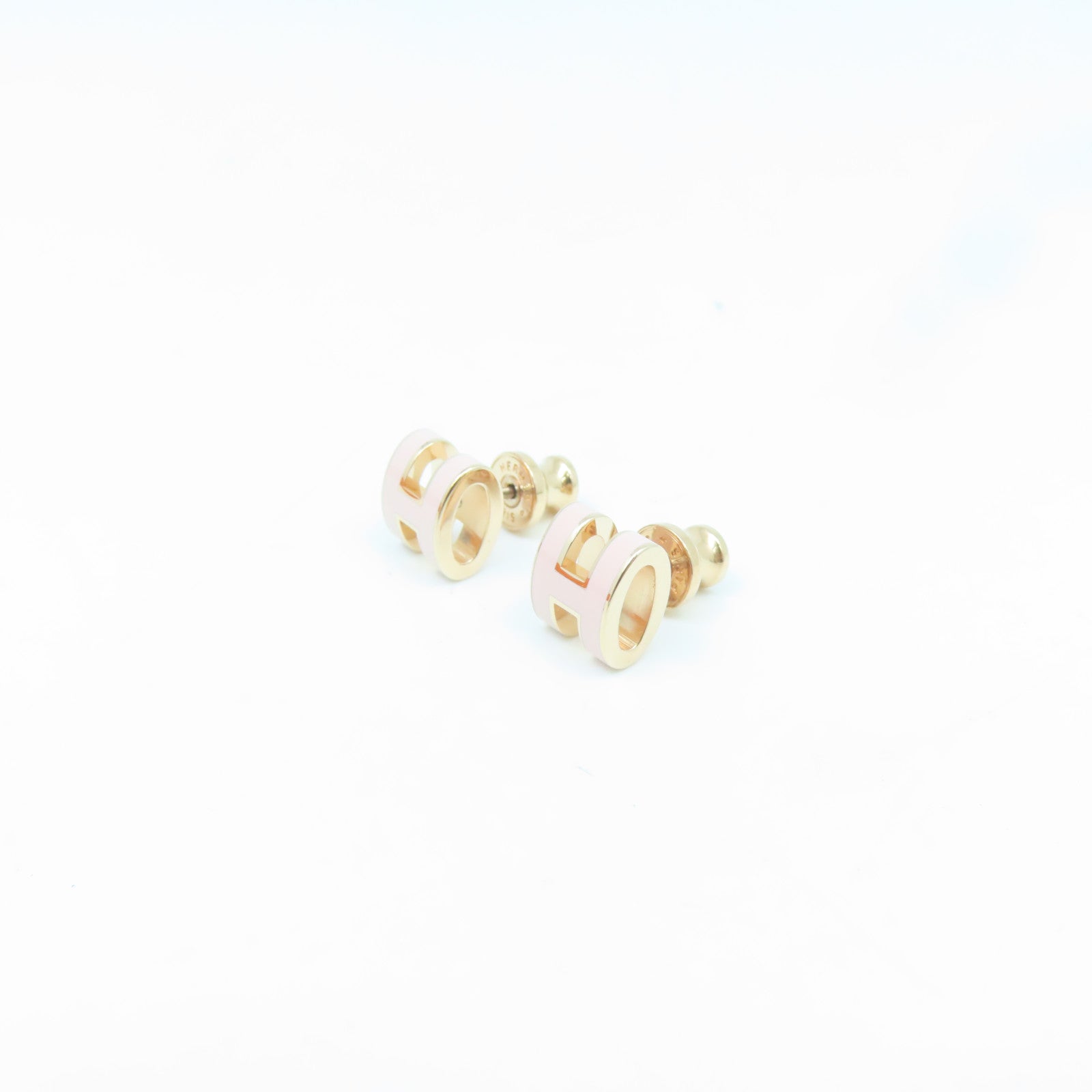 HERMES 金屬Earrings耳環粉紅色/金色