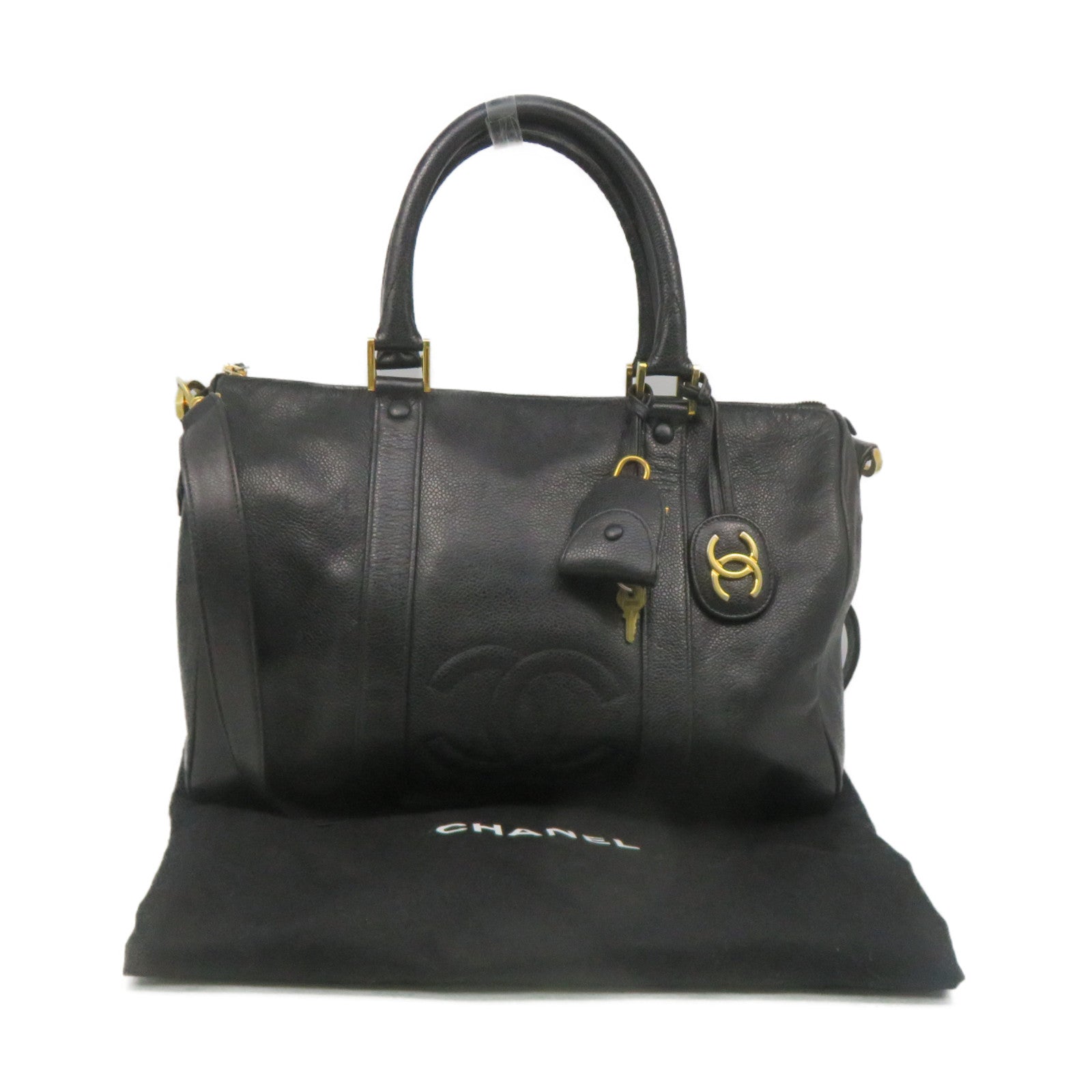 CHANEL 牛皮皮革Vintage 2Way Shoulder Bag手挽肩背兩用袋黑色