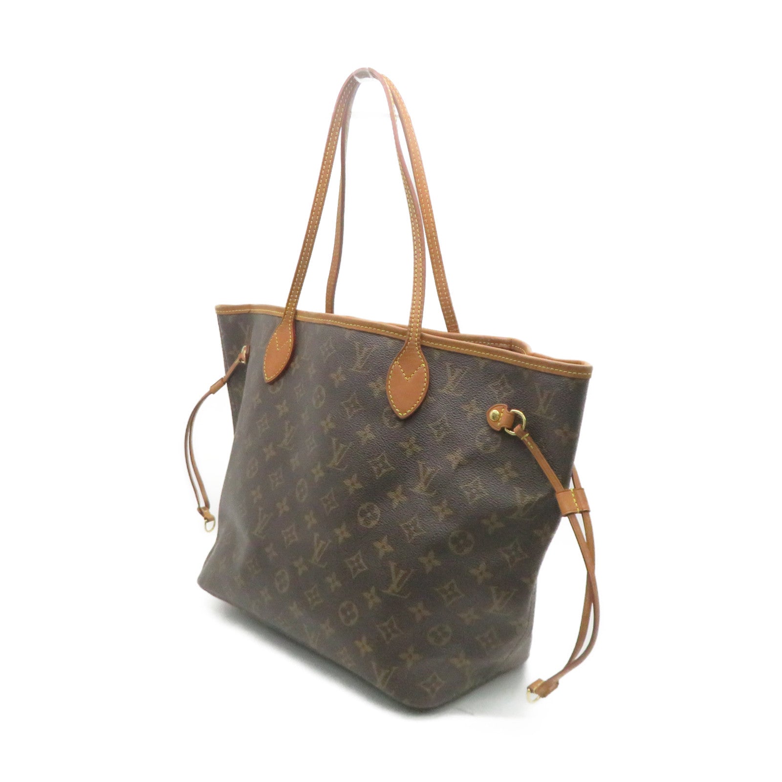 LOUIS VUITTON Monogram Neverfull MM Tote Bag brown