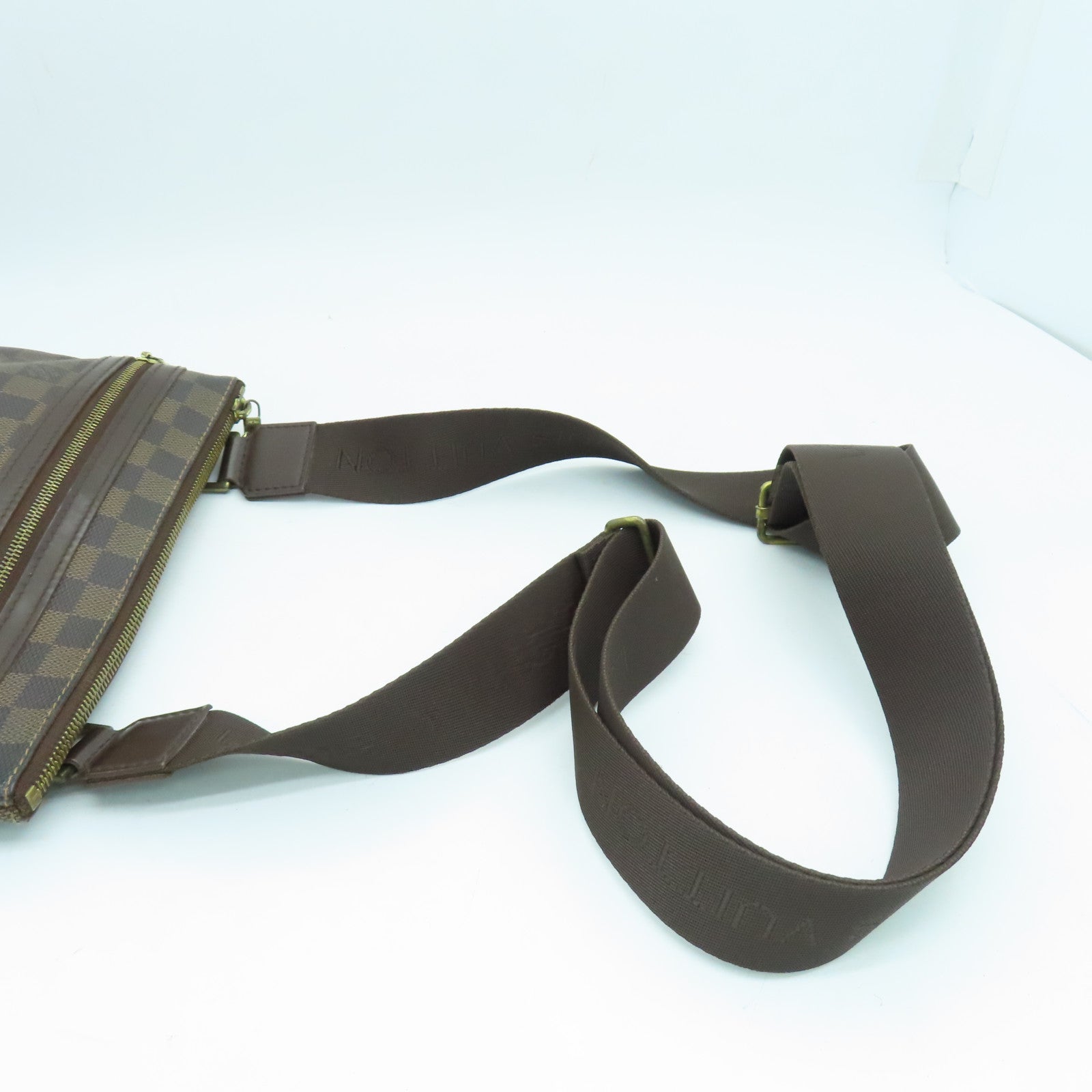 LOUIS VUITTON Damier Pochette Bosphore Shoulder Bag金扣肩背袋啡色