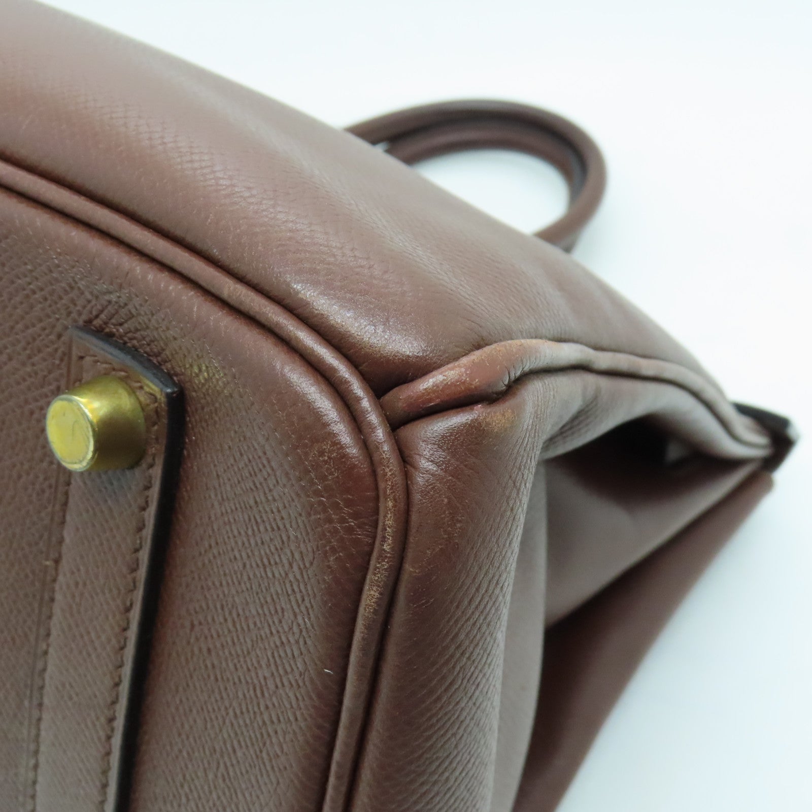 HERMES VGC皮革Birkin 35金扣手挽袋啡色