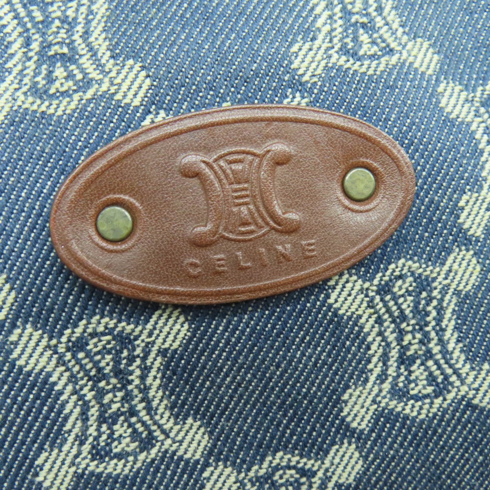 CELINE 帆布Shoulder Bag金扣肩背袋藍色