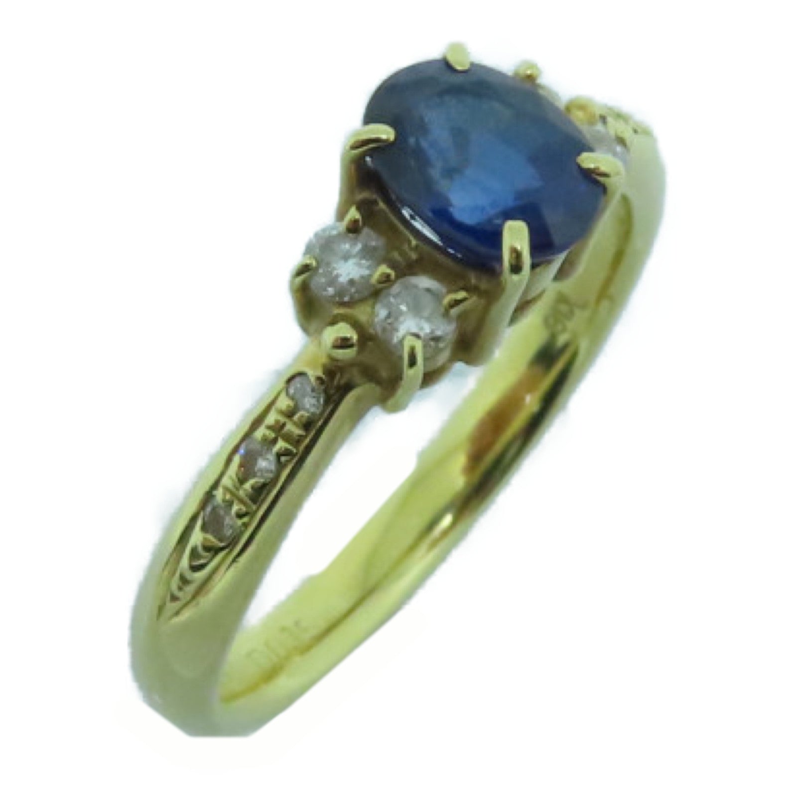 JEWELRY 18K黄金Sapphire Ring蓝宝石戒指US#5.75