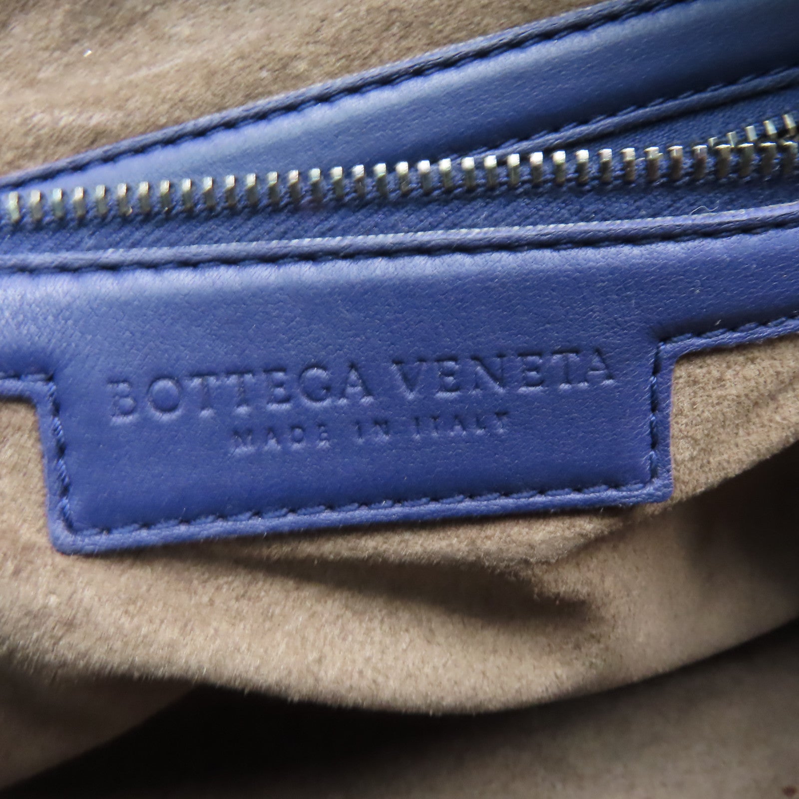 BOTTEGA VENETA 織紋皮革Shoulder Bag銀扣肩背袋藍色