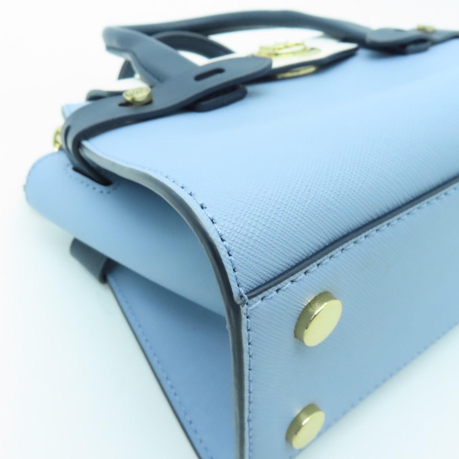 Michael Kors 牛皮皮革2way Shoulder Bag金扣手挽肩背兩用袋藍色