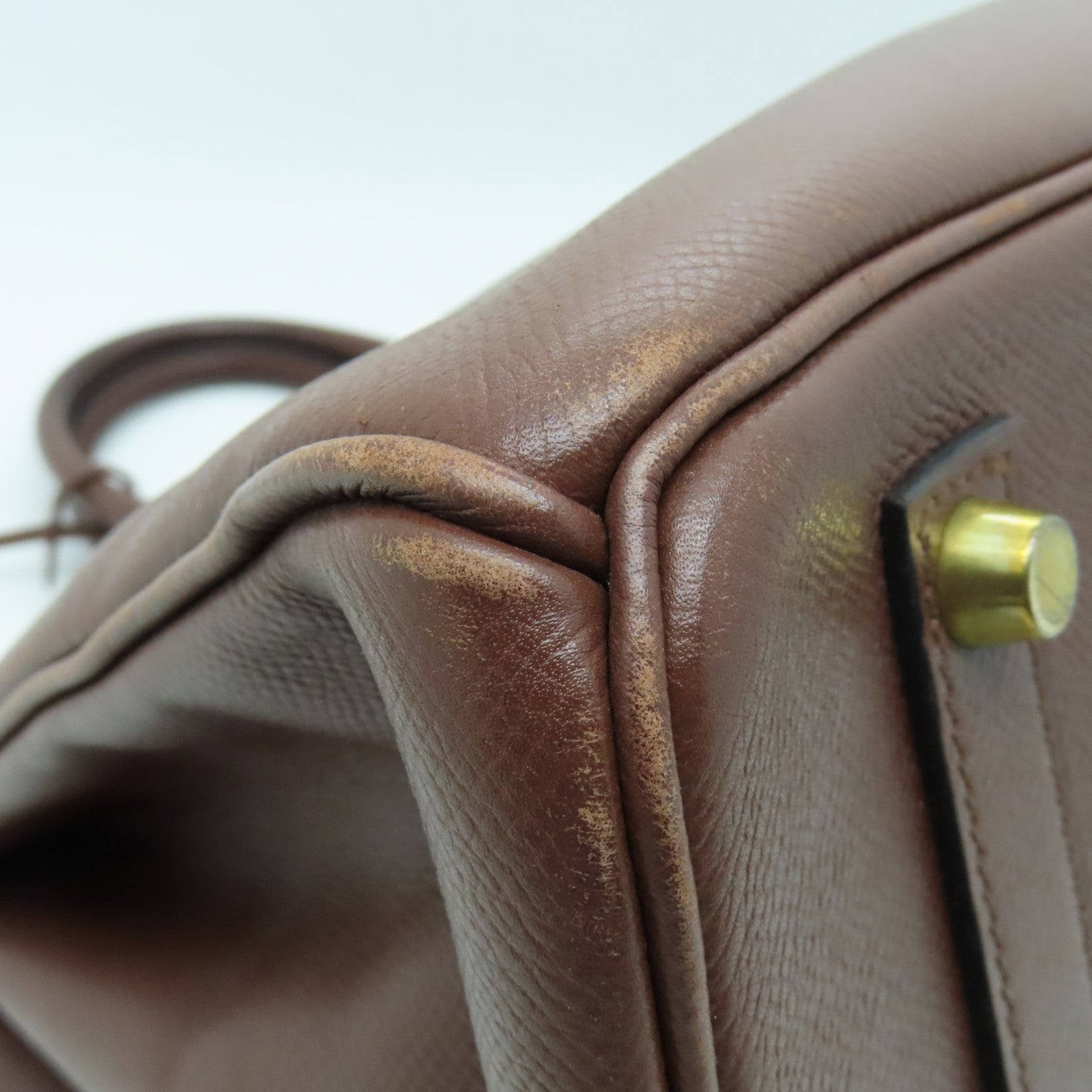 HERMES VGC皮革Birkin 35金扣手挽袋啡色