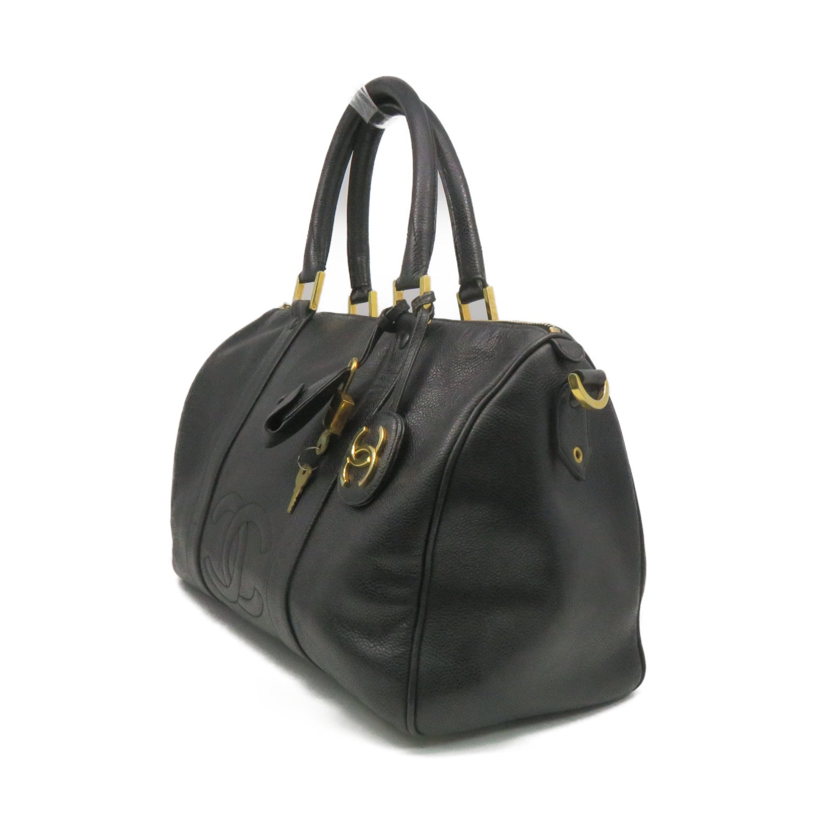 CHANEL 牛皮皮革Vintage 2Way Shoulder Bag手挽肩背兩用袋黑色