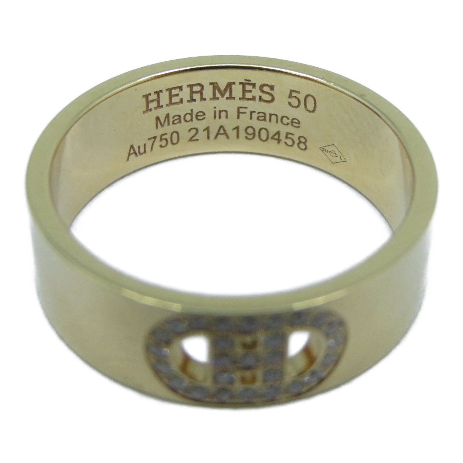 HERMES 18K玫瑰金Diamond Ring鑽石戒指US#5.25