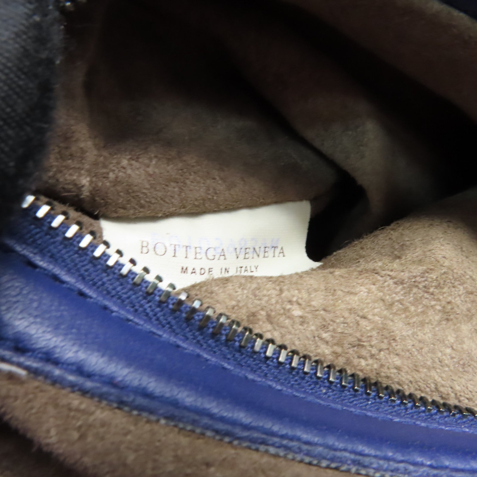 BOTTEGA VENETA 織紋皮革Shoulder Bag銀扣肩背袋藍色