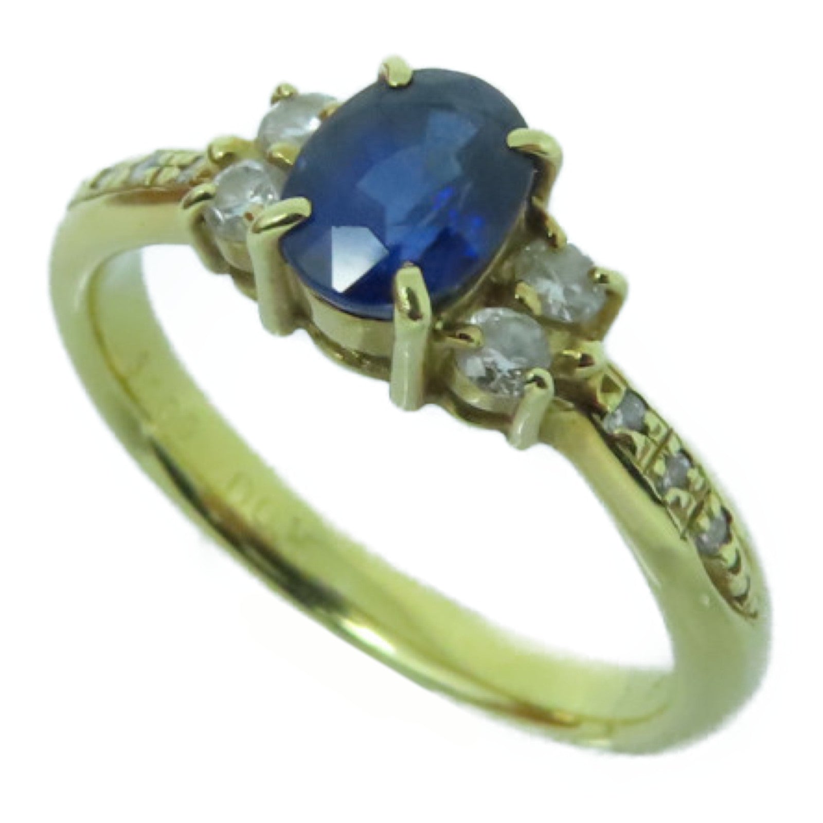JEWELRY 18K黄金Sapphire Ring蓝宝石戒指US#5.75