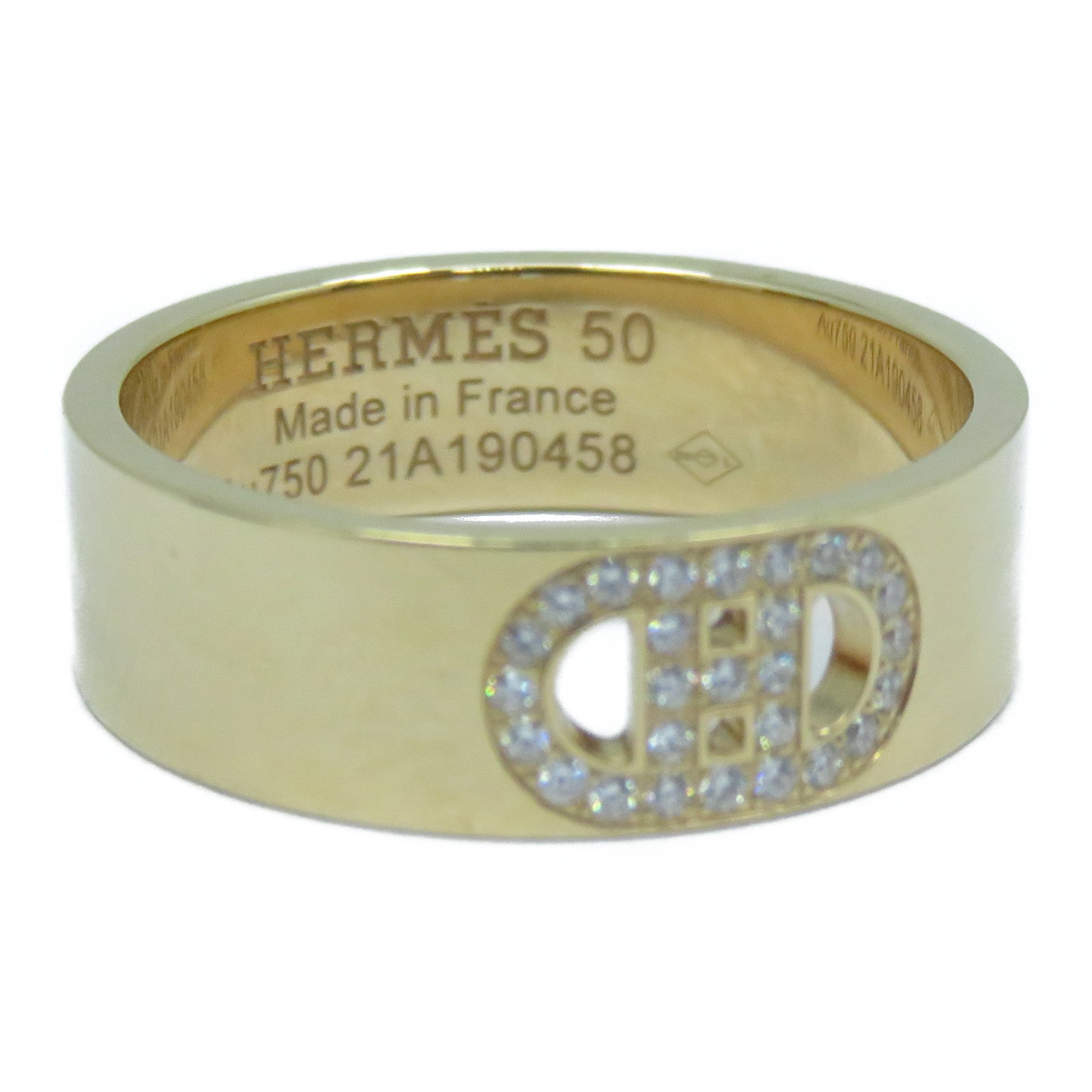 HERMES 18K玫瑰金Diamond Ring鑽石戒指US#5.25