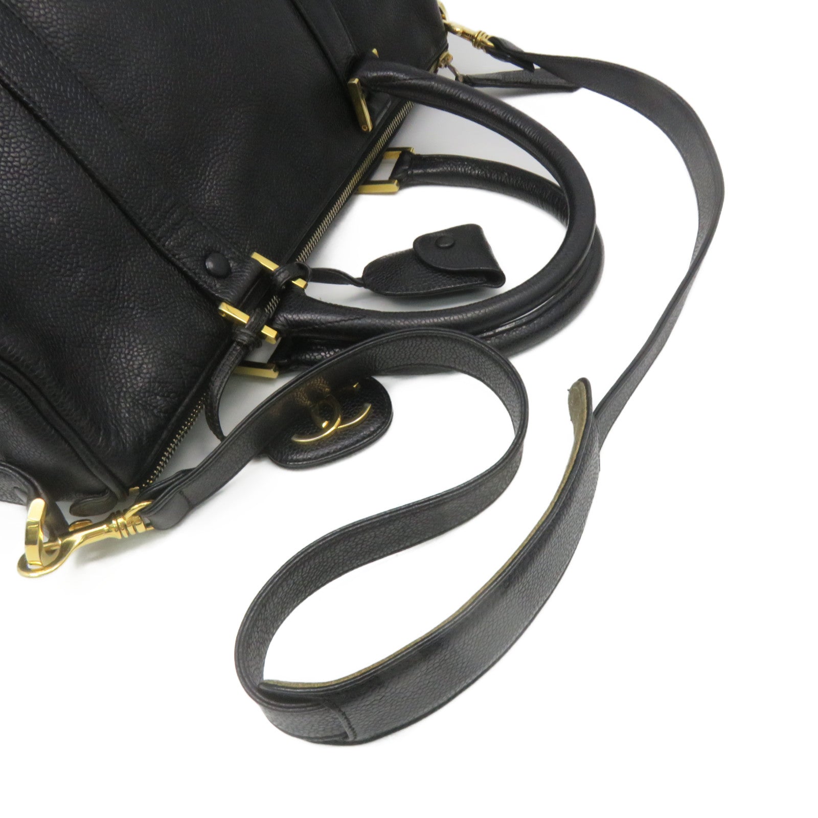 CHANEL 牛皮皮革Vintage 2Way Shoulder Bag手挽肩背兩用袋黑色