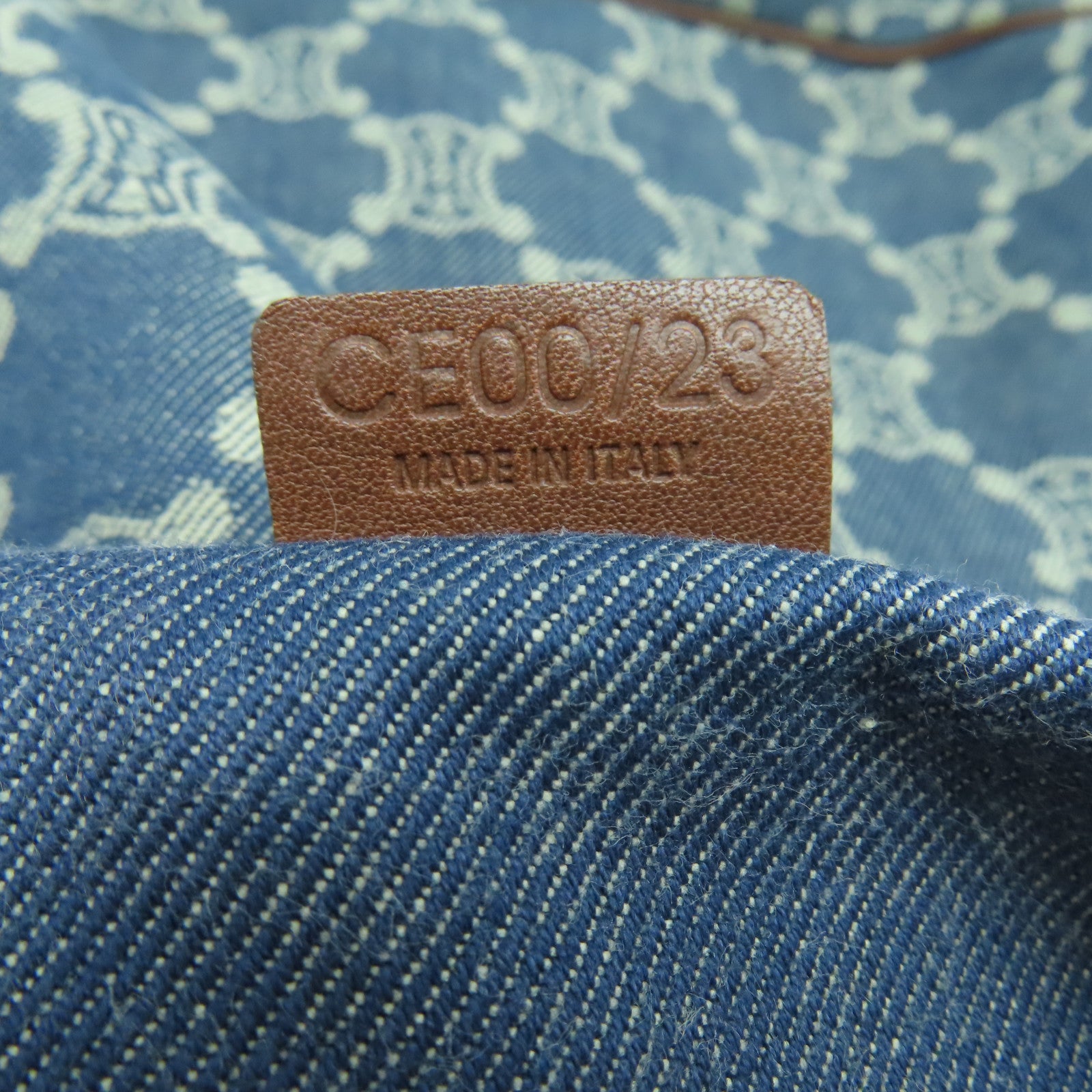 CELINE 帆布Shoulder Bag金扣肩背袋藍色