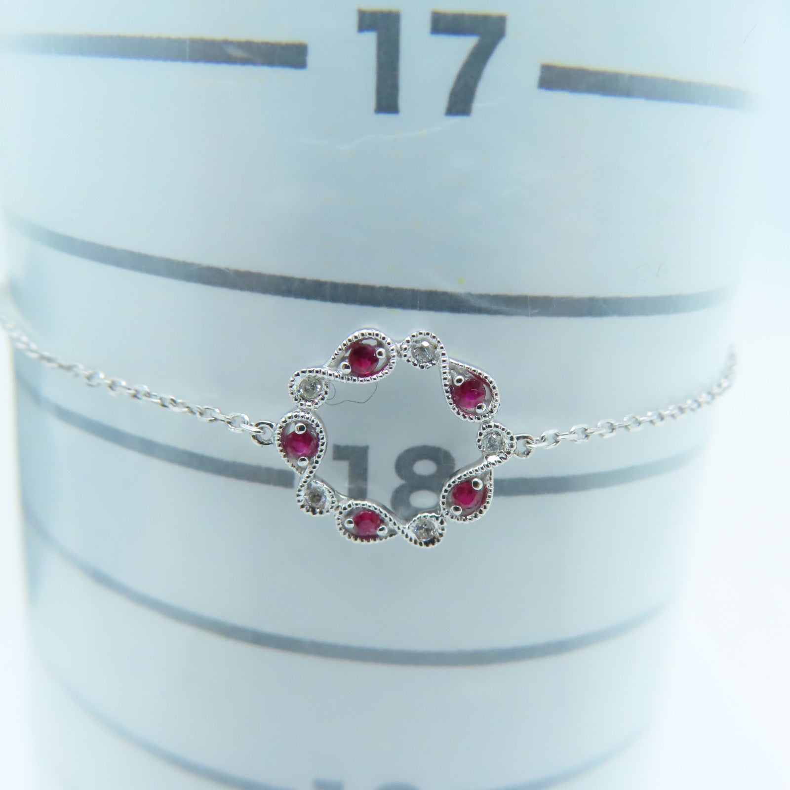JEWELRY 18K白金Diamond / Ruby Bracelet 0.02ct鑽石0.07ct紅寶石手鏈