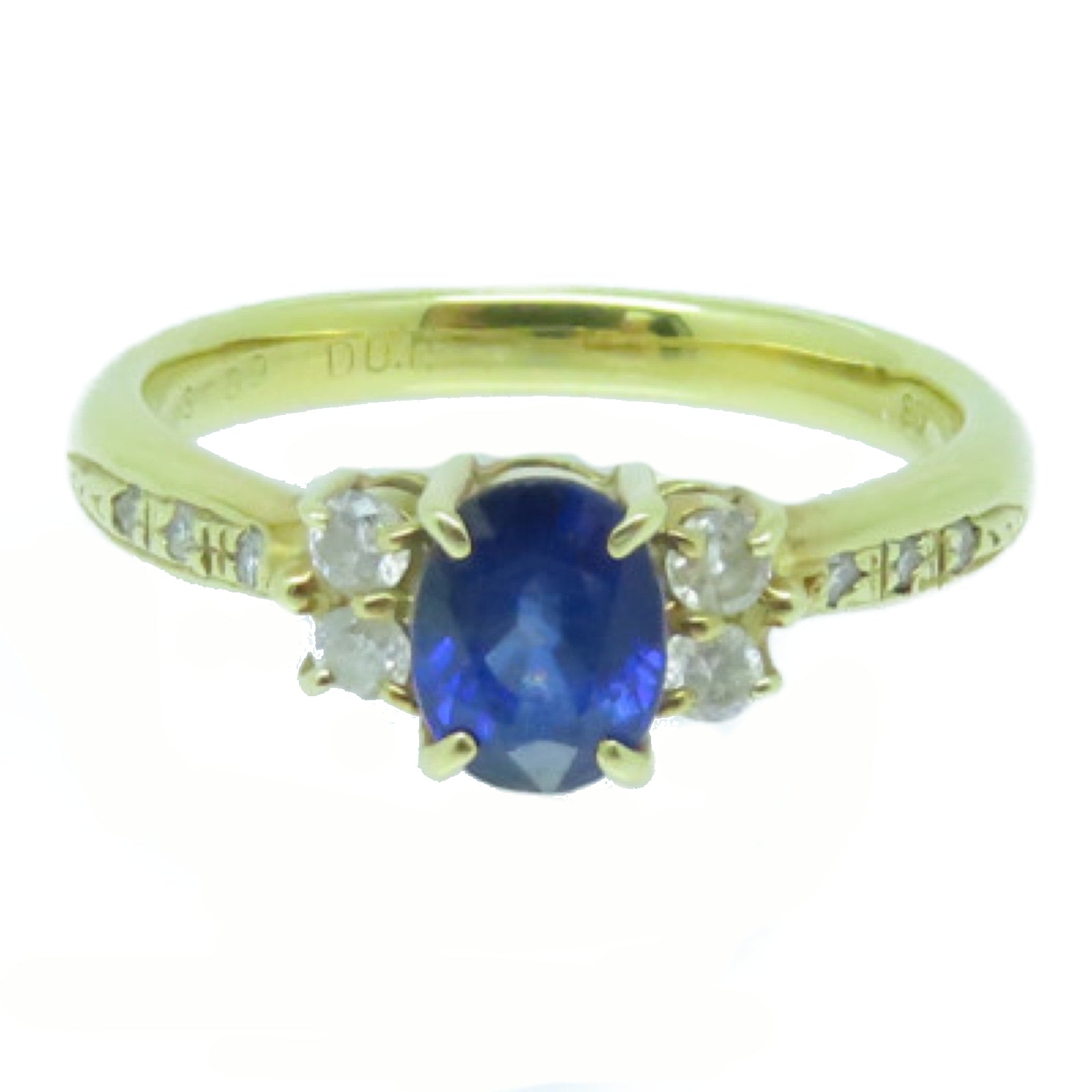 JEWELRY 18K黄金Sapphire Ring蓝宝石戒指US#5.75