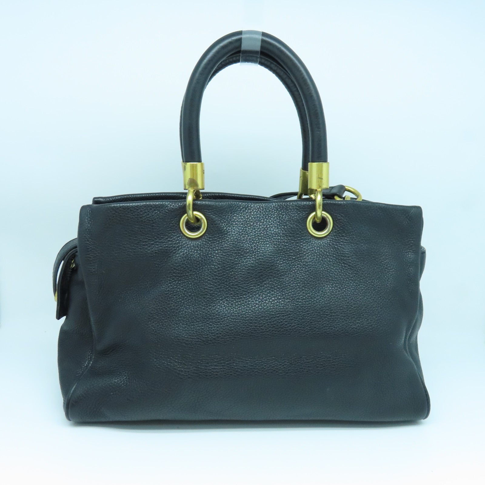 MARC BY MARC JACOBS Cowhide Leather 2Way Shoulder Gold Buckle Handle Shoulder Back Dual-purpose Bag Black