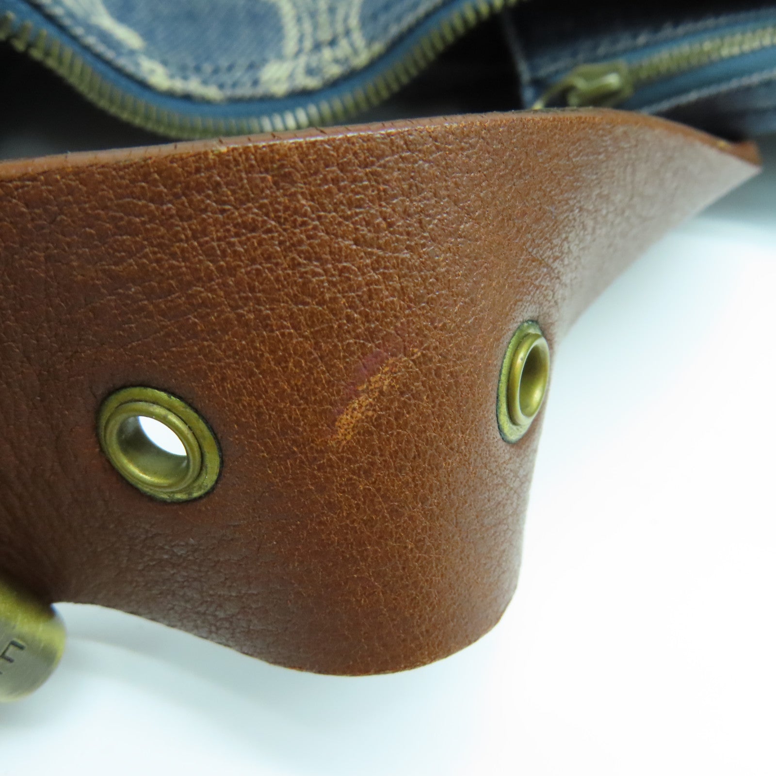 CELINE 帆布Shoulder Bag金扣肩背袋藍色