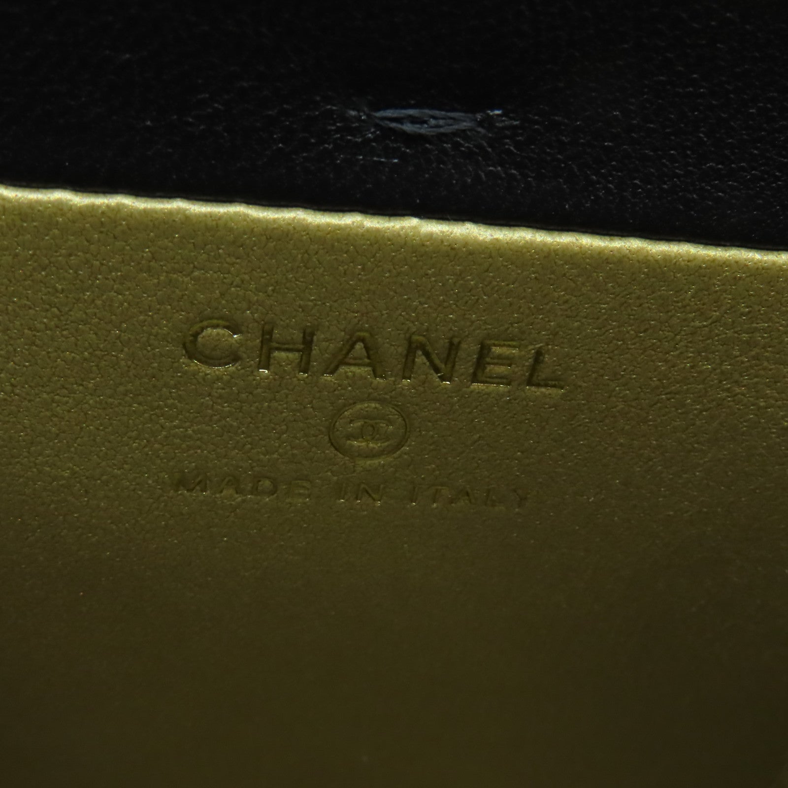 CHANEL 菱格牛皮皮革Chain Shoulder Bag金扣鏈帶肩背袋黒色
