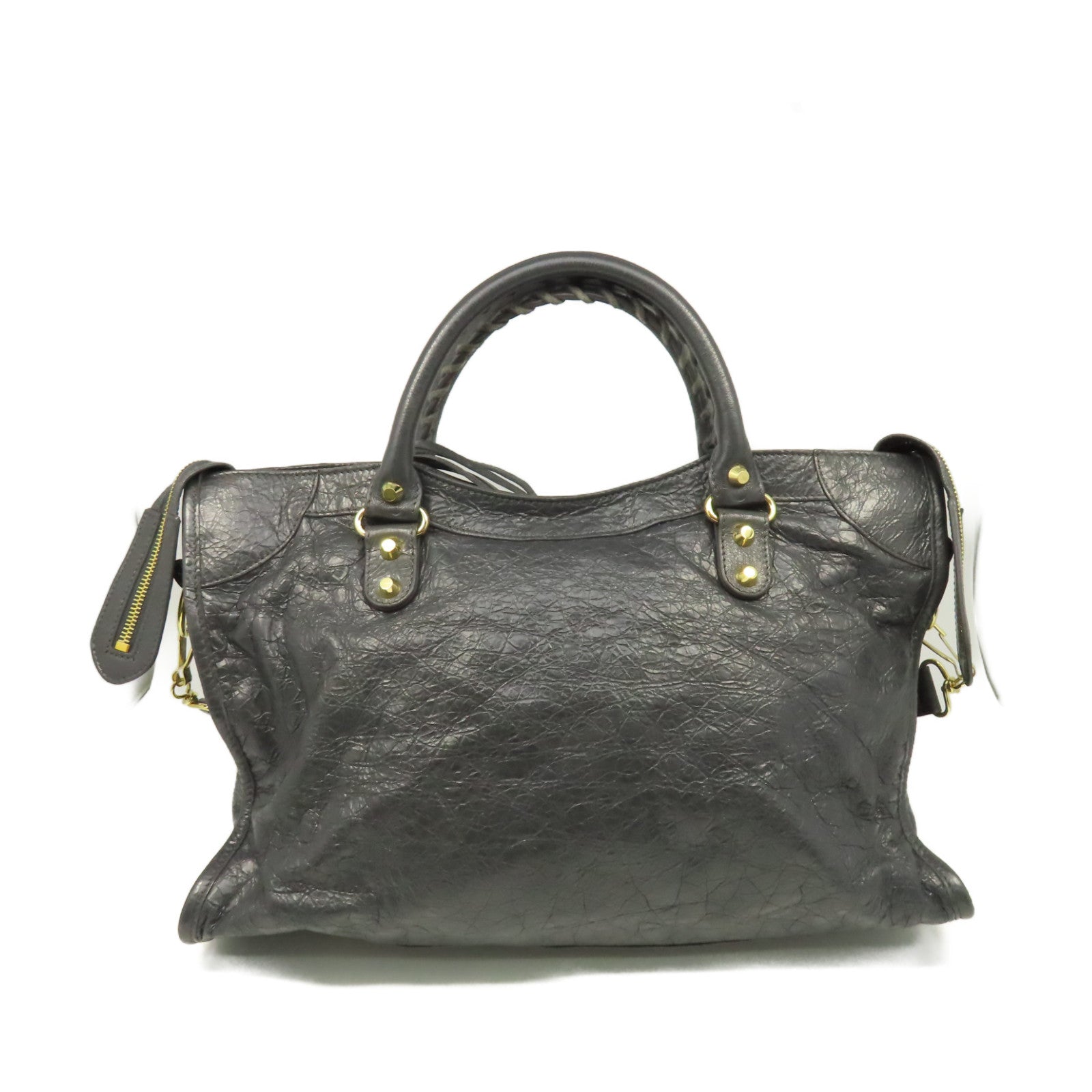 BALENCIAGA 牛皮皮革City 2Way Shoulder Bag手挽肩背兩用袋碳灰色