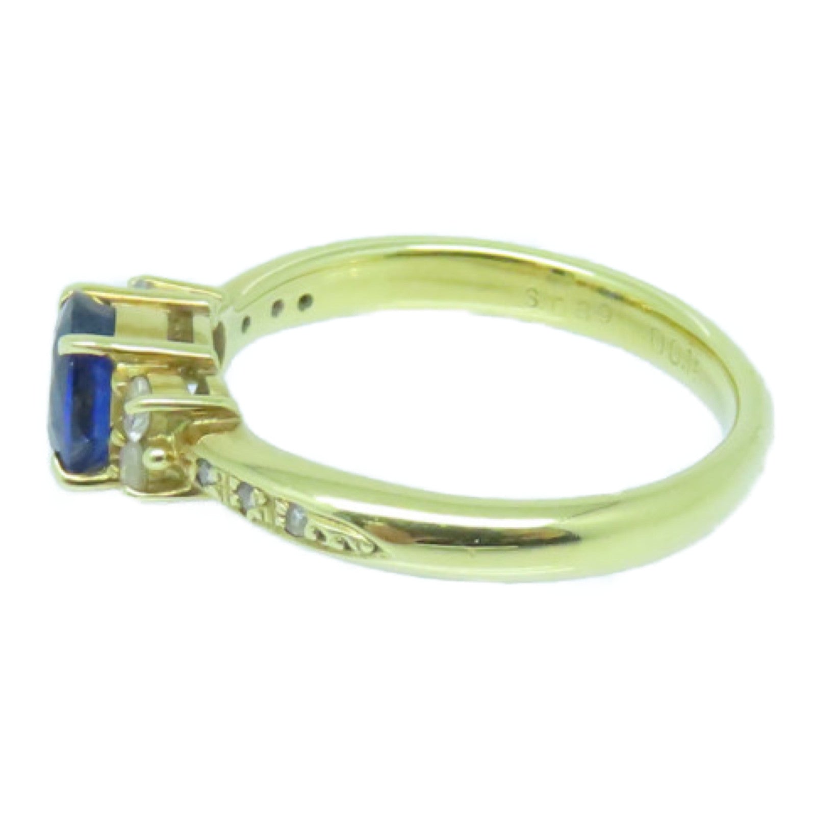 JEWELRY 18K黄金Sapphire Ring蓝宝石戒指US#5.75