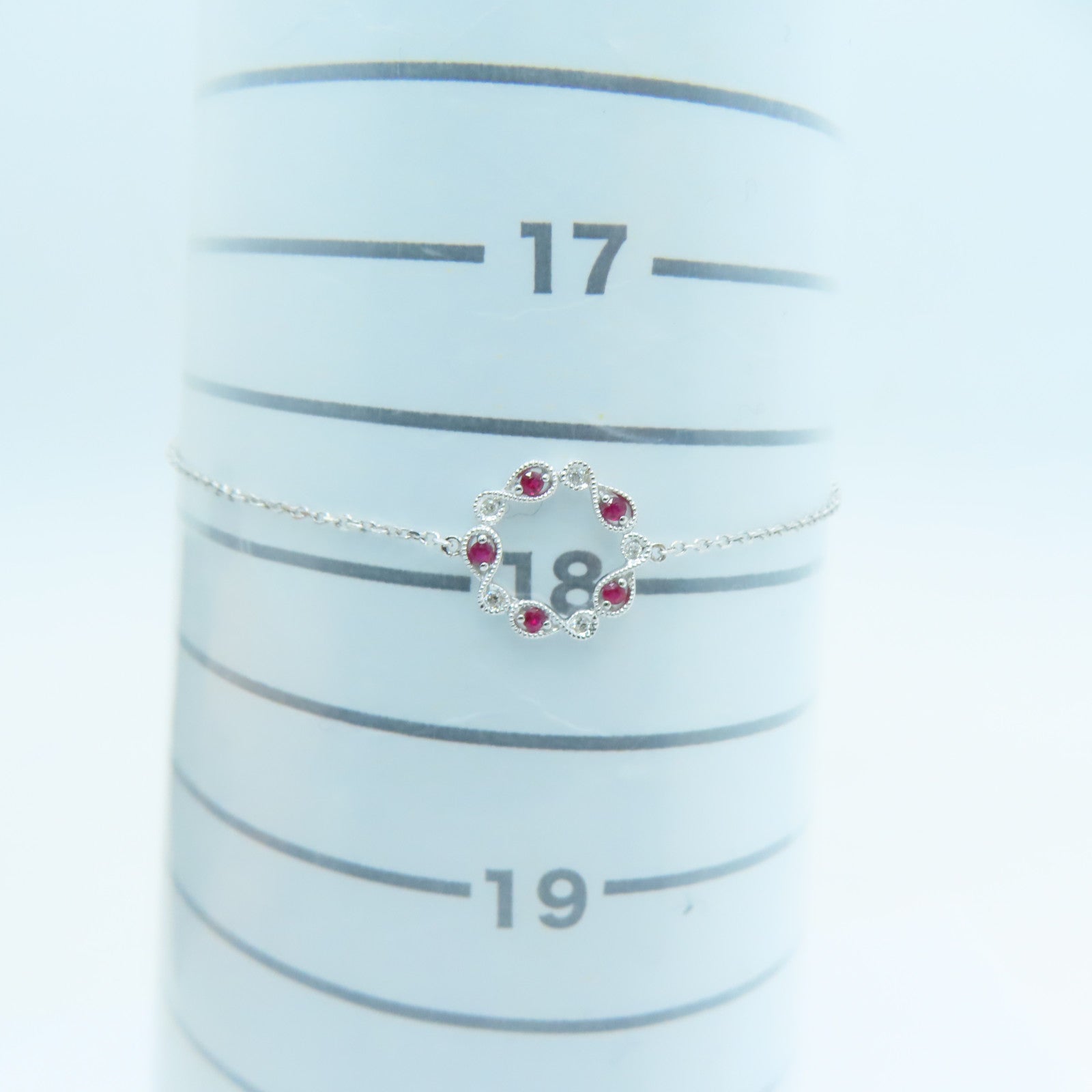 JEWELRY 18K白金Diamond / Ruby Bracelet 0.02ct鑽石0.07ct紅寶石手鏈