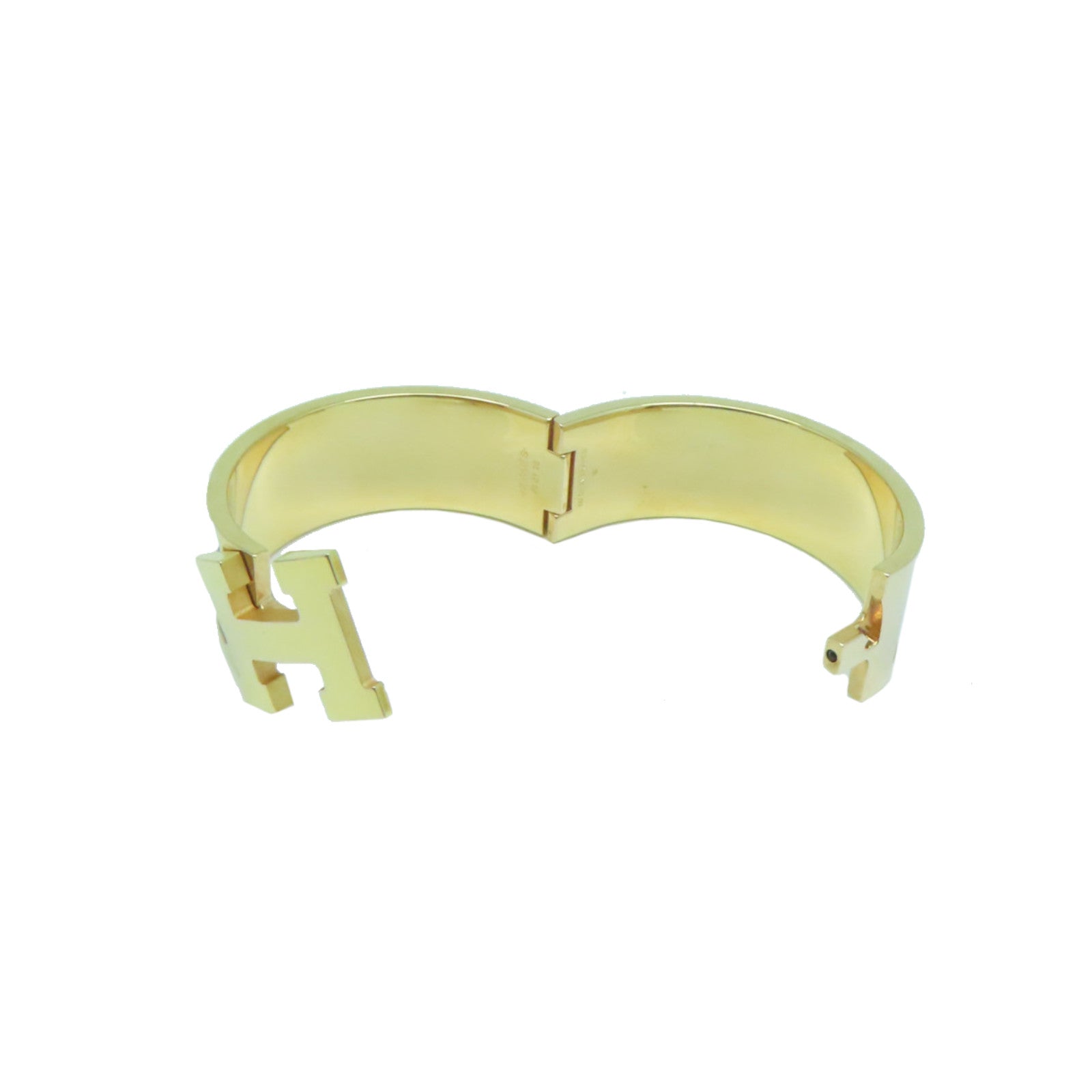HERMES 金屬Clic-Clac H Bracelet手鐲藍色/金色