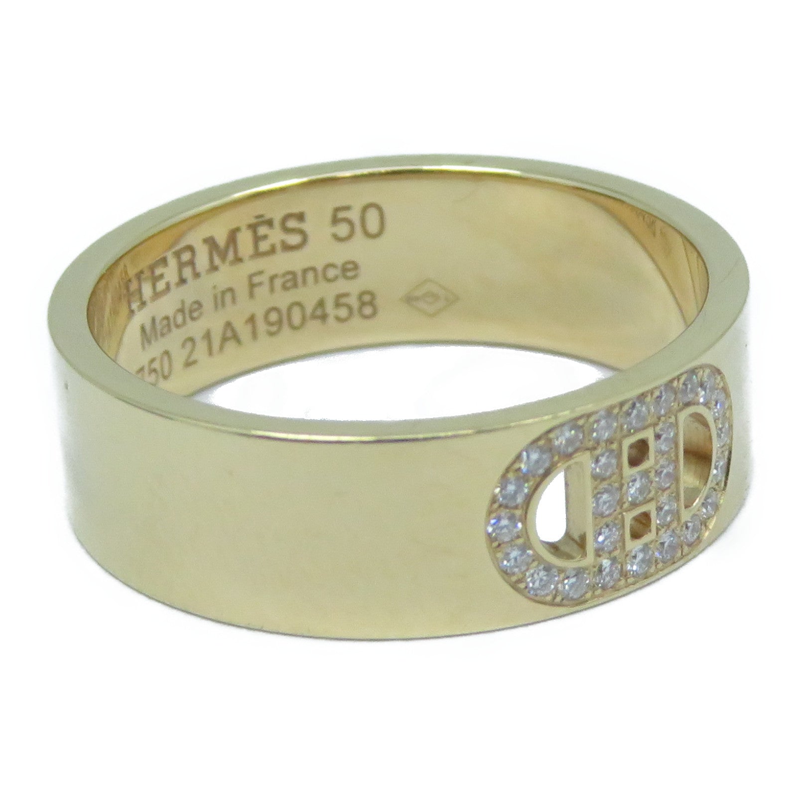 HERMES 18K玫瑰金Diamond Ring鑽石戒指US#5.25