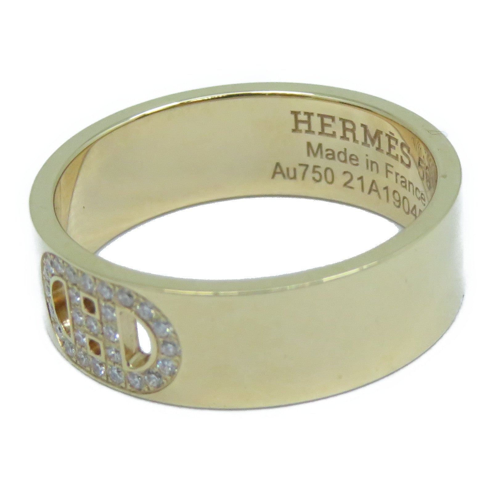 HERMES 18K玫瑰金Diamond Ring鑽石戒指US#5.25