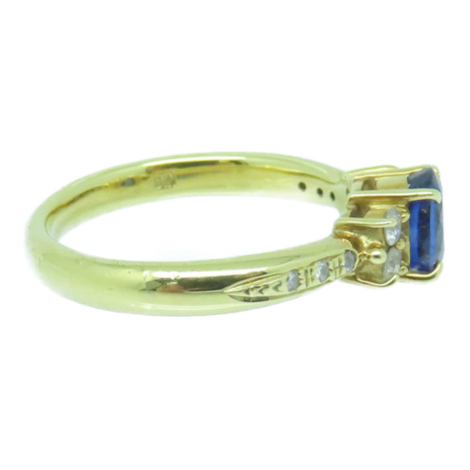 JEWELRY 18K黄金Sapphire Ring蓝宝石戒指US#5.75