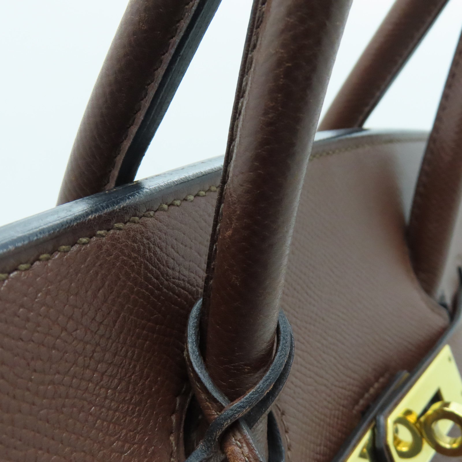 HERMES VGC皮革Birkin 35金扣手挽袋啡色