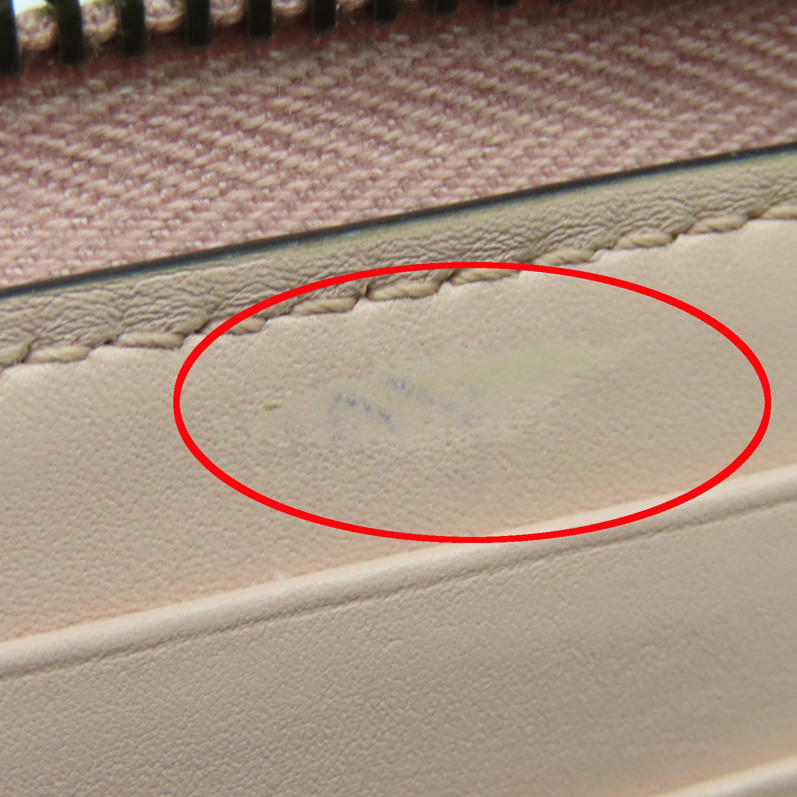 GUCCI 斜纹牛皮皮革Marmont Wallet金扣长钱包粉红色