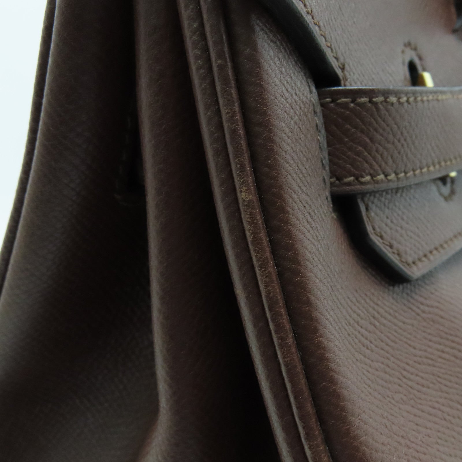 HERMES VGC皮革Birkin 35金扣手挽袋啡色