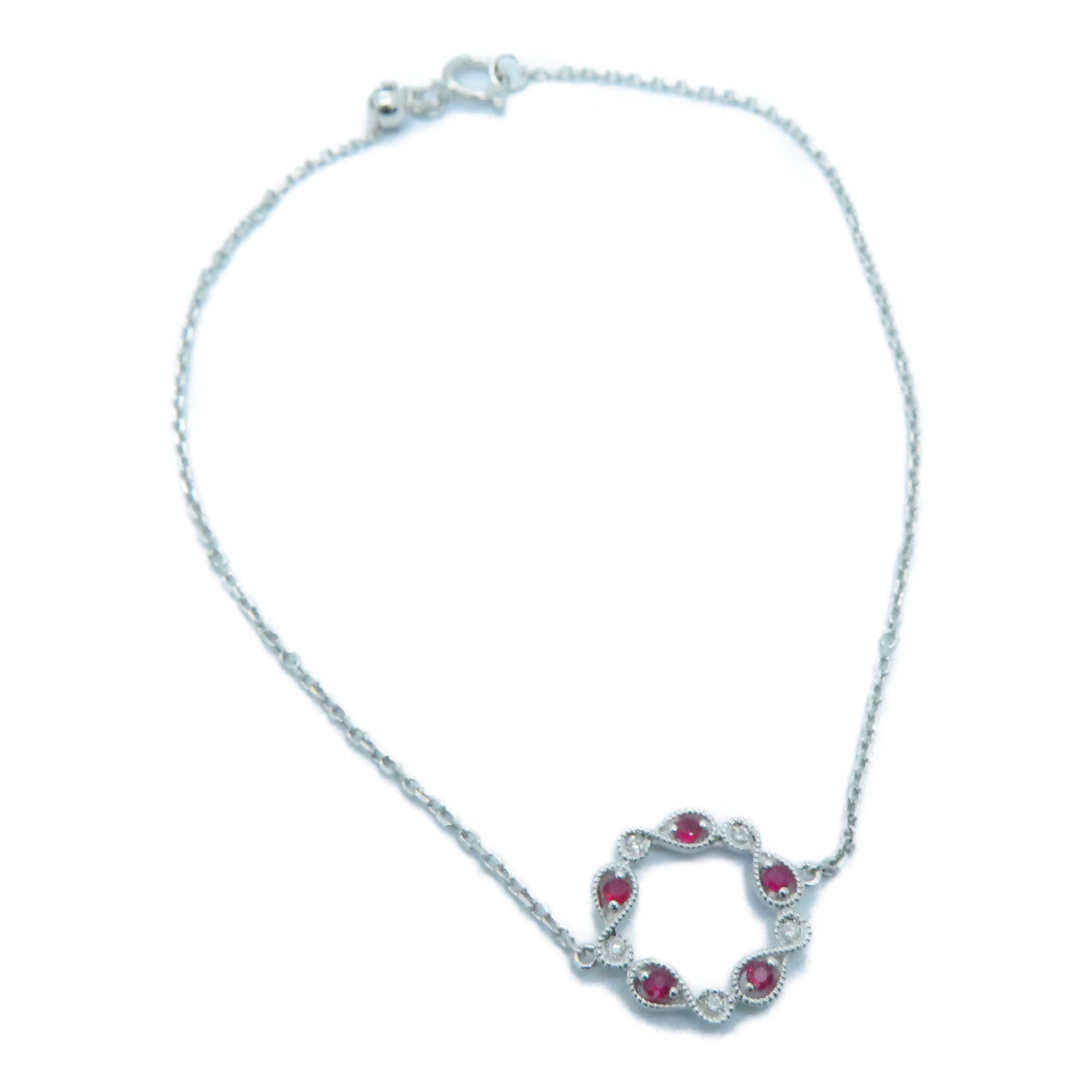 JEWELRY 18K白金Diamond / Ruby Bracelet 0.02ct鑽石0.07ct紅寶石手鏈