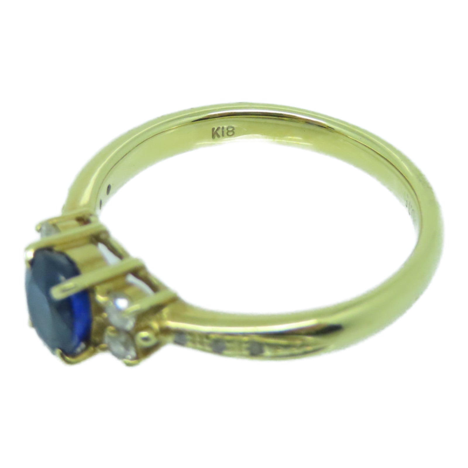 JEWELRY 18K黄金Sapphire Ring蓝宝石戒指US#5.75